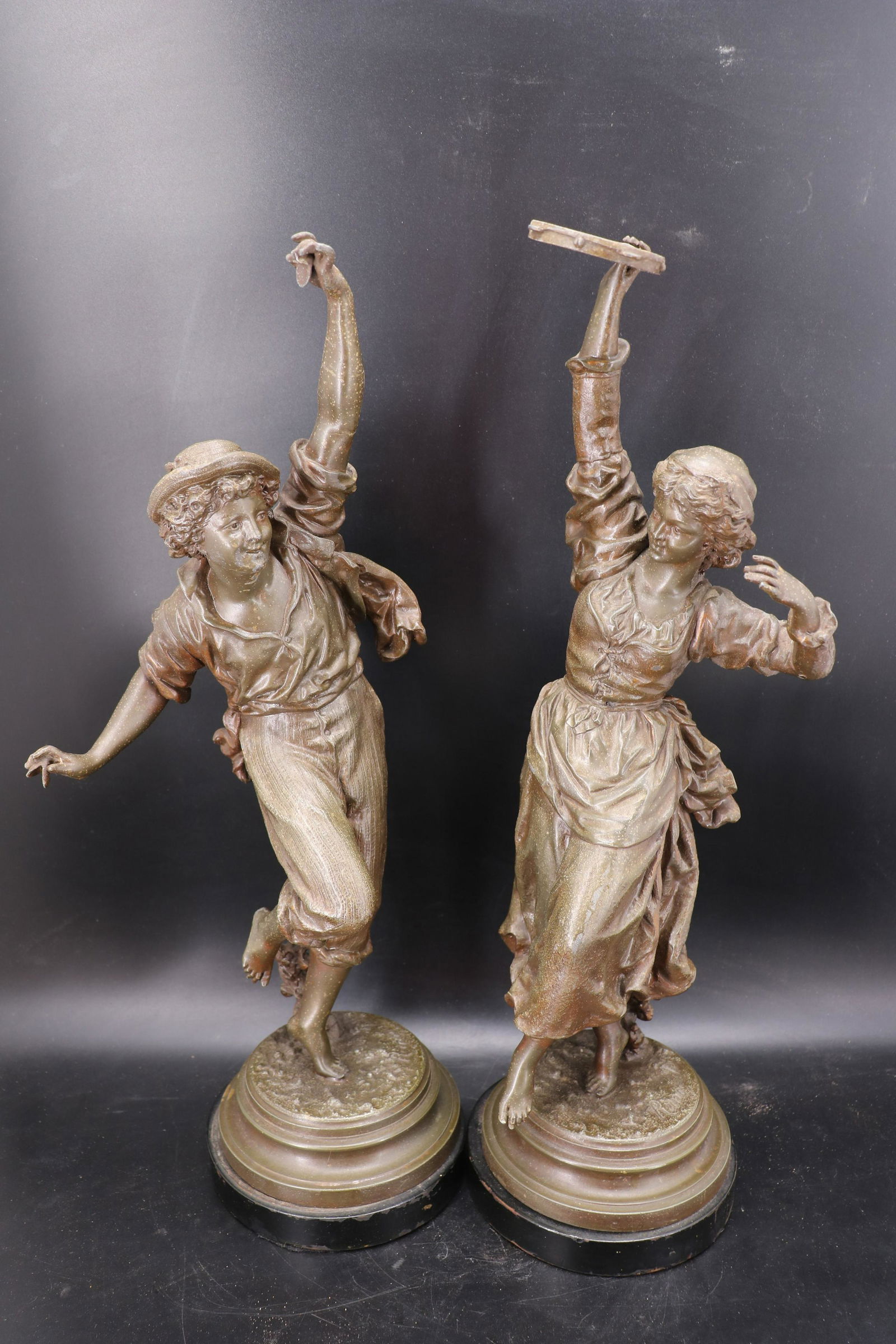 Rancoulet, Pair Spelter Figurines (1 of 7)