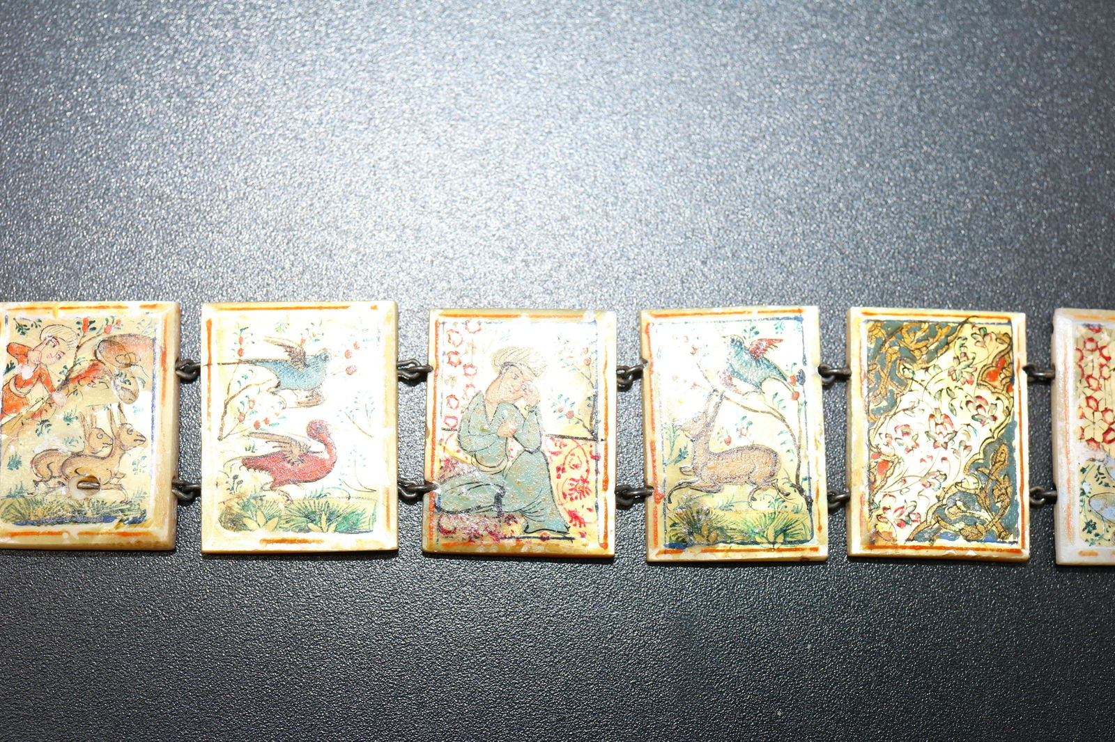 Antique Mother of Pearl Hand Painted Persian Story (1 of 8)