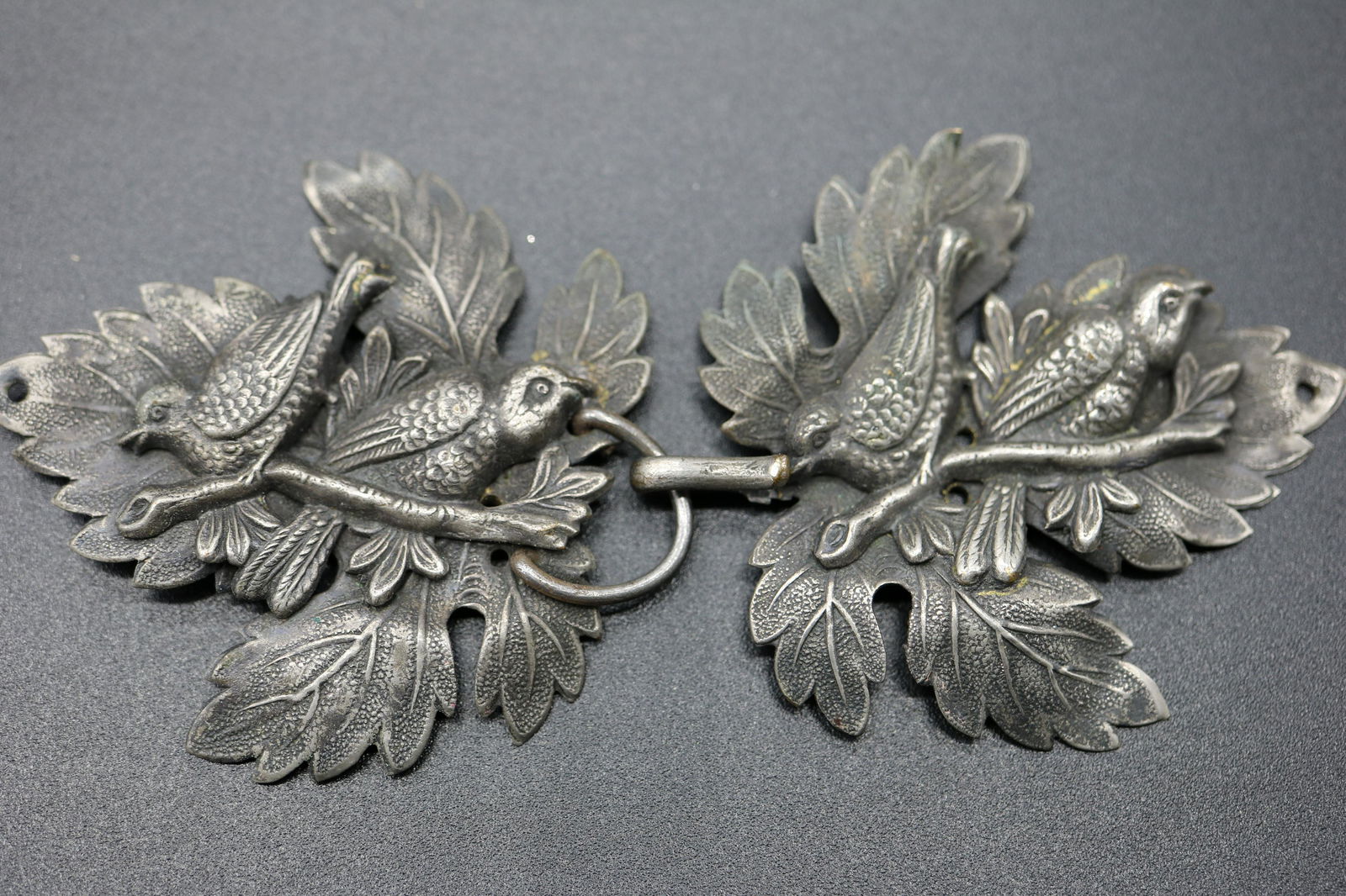 Vintage Victorian Belt Buckle with Birds & Leaves (1 of 4)