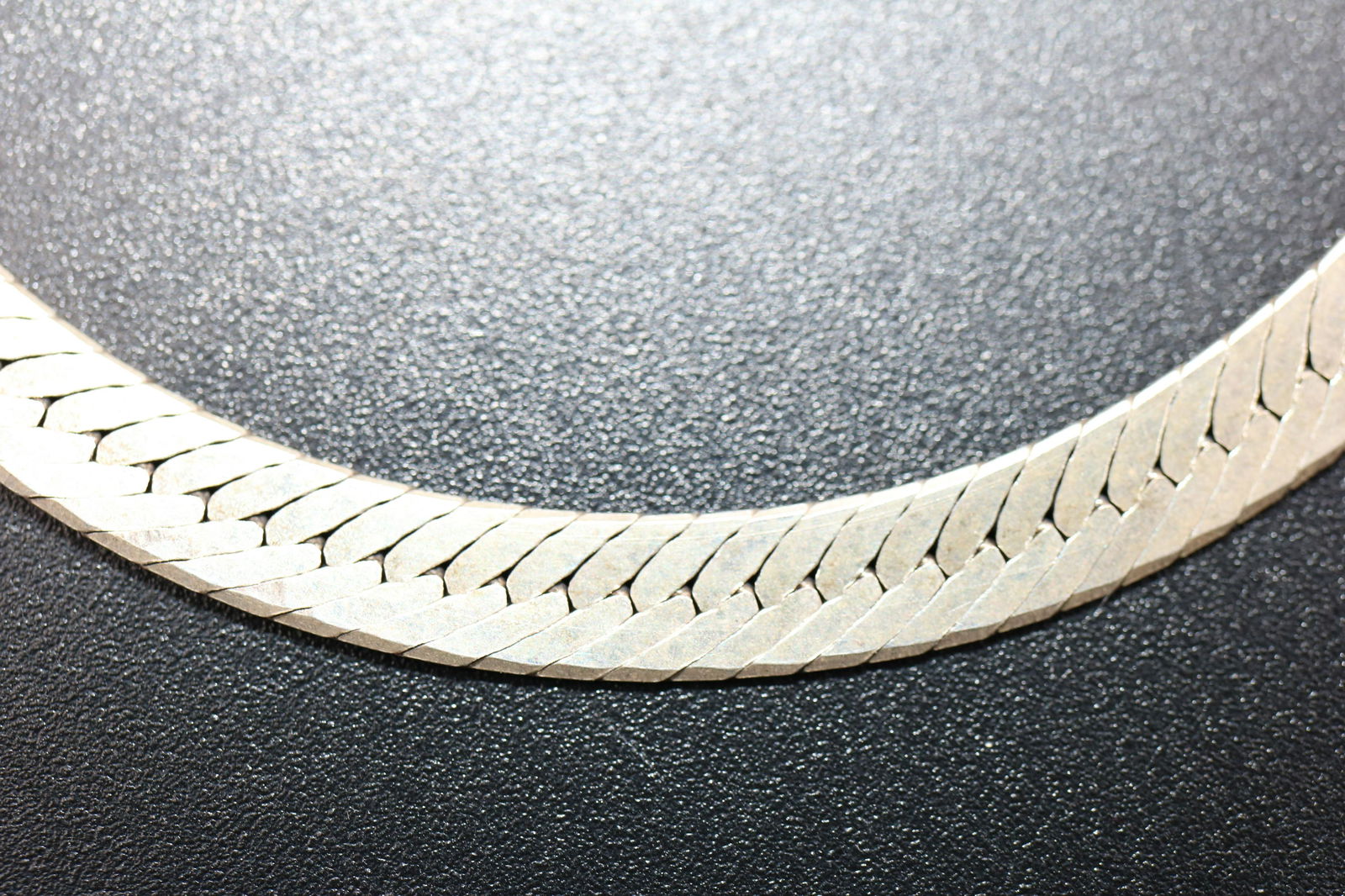 Sterling Silver Herringbone Necklace, Italy 925 (1 of 4)