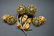 Vintage Floral Brooch & Earring set, Enamel & Crystal