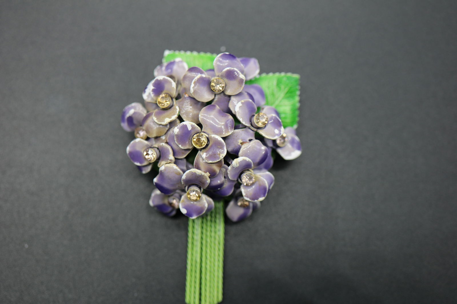 Vintage Enamel Painted Lilac Bunch Brooch (1 of 4)