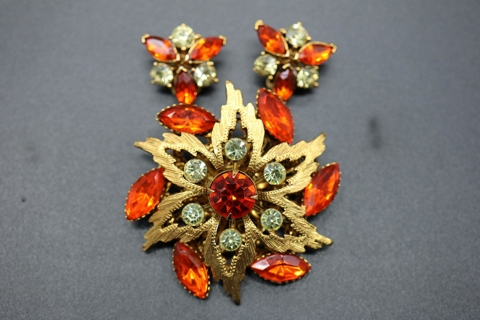 Vintage Flower Brooch & Earring Set (1 of 5)