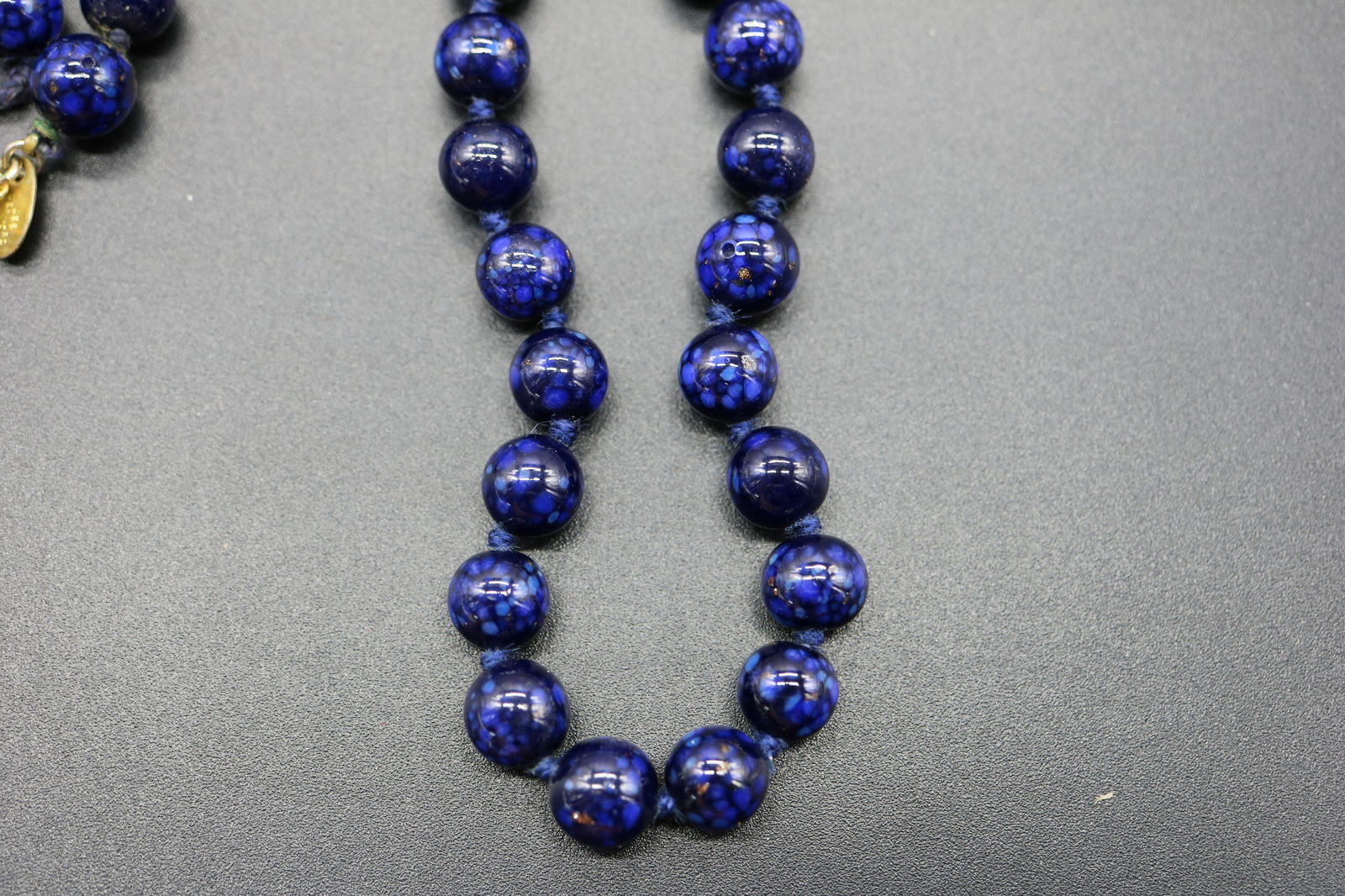 Vintage Les Bernard Lapis Lazuli Beaded Necklace (1 of 7)