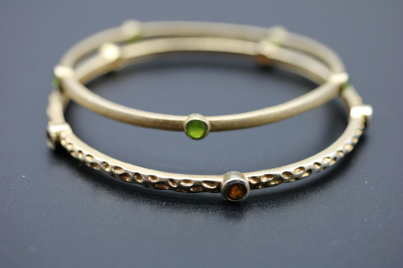 lot of 2 Vintage Bangle Bracelets with Stones (1 of 3)