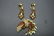 Vintage Copper Color & Clear Rhinestone Brooch &