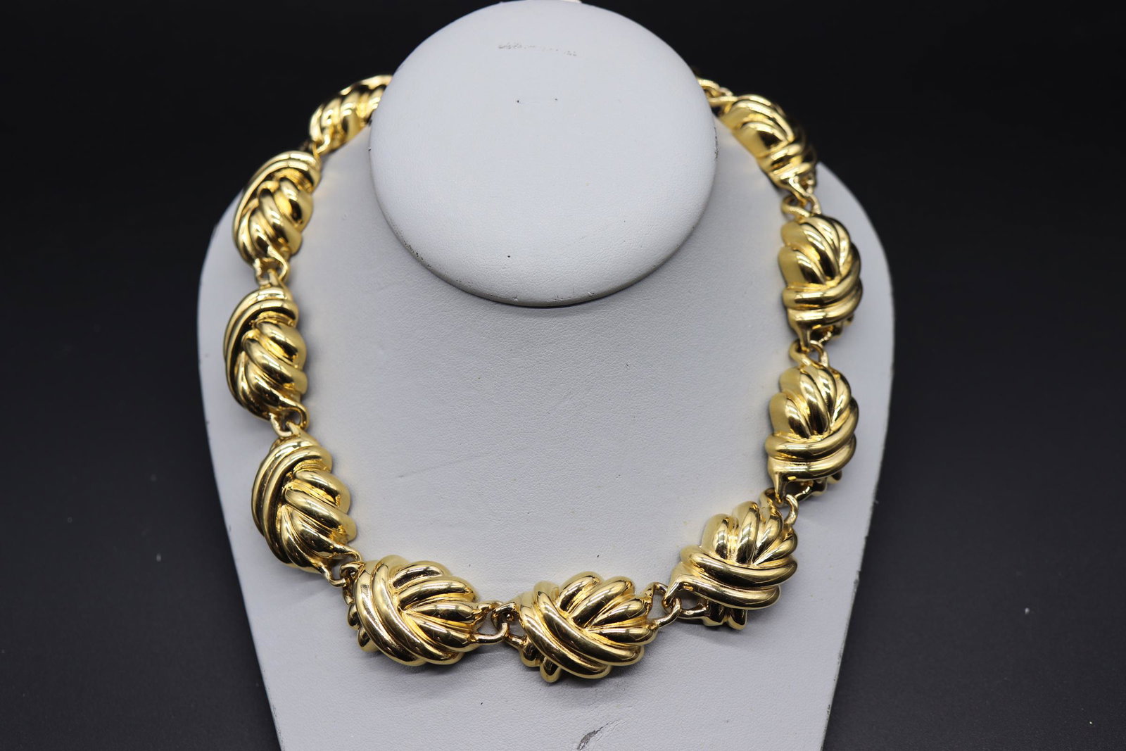 Vintage Heavy Gold Tone Necklace, Givenchy: approx. 21 inches long, heavy gold tone metal