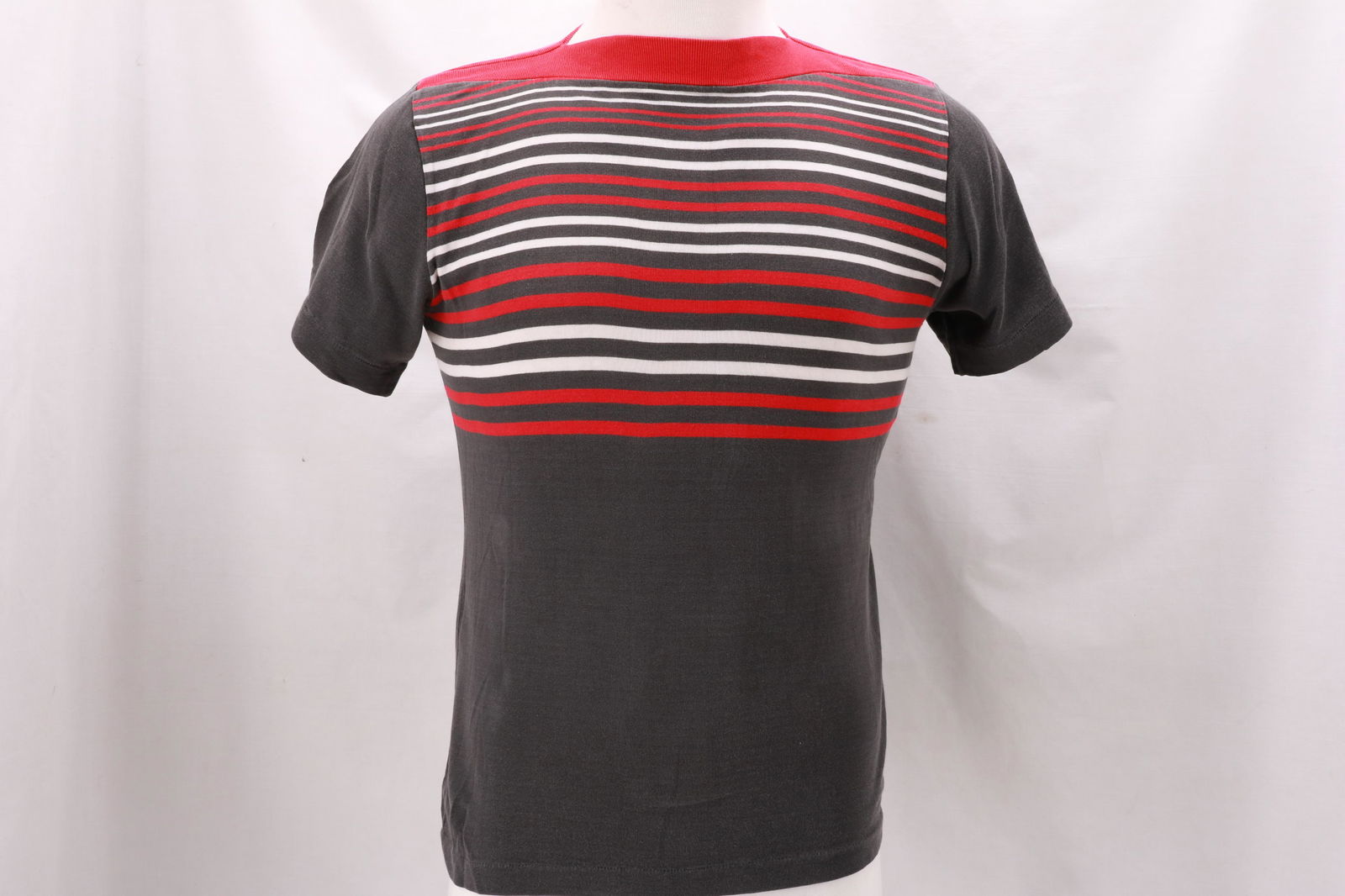 Vintage 1950's Men's Red White Gray Stripe Jantzen Tee (1 of 6)