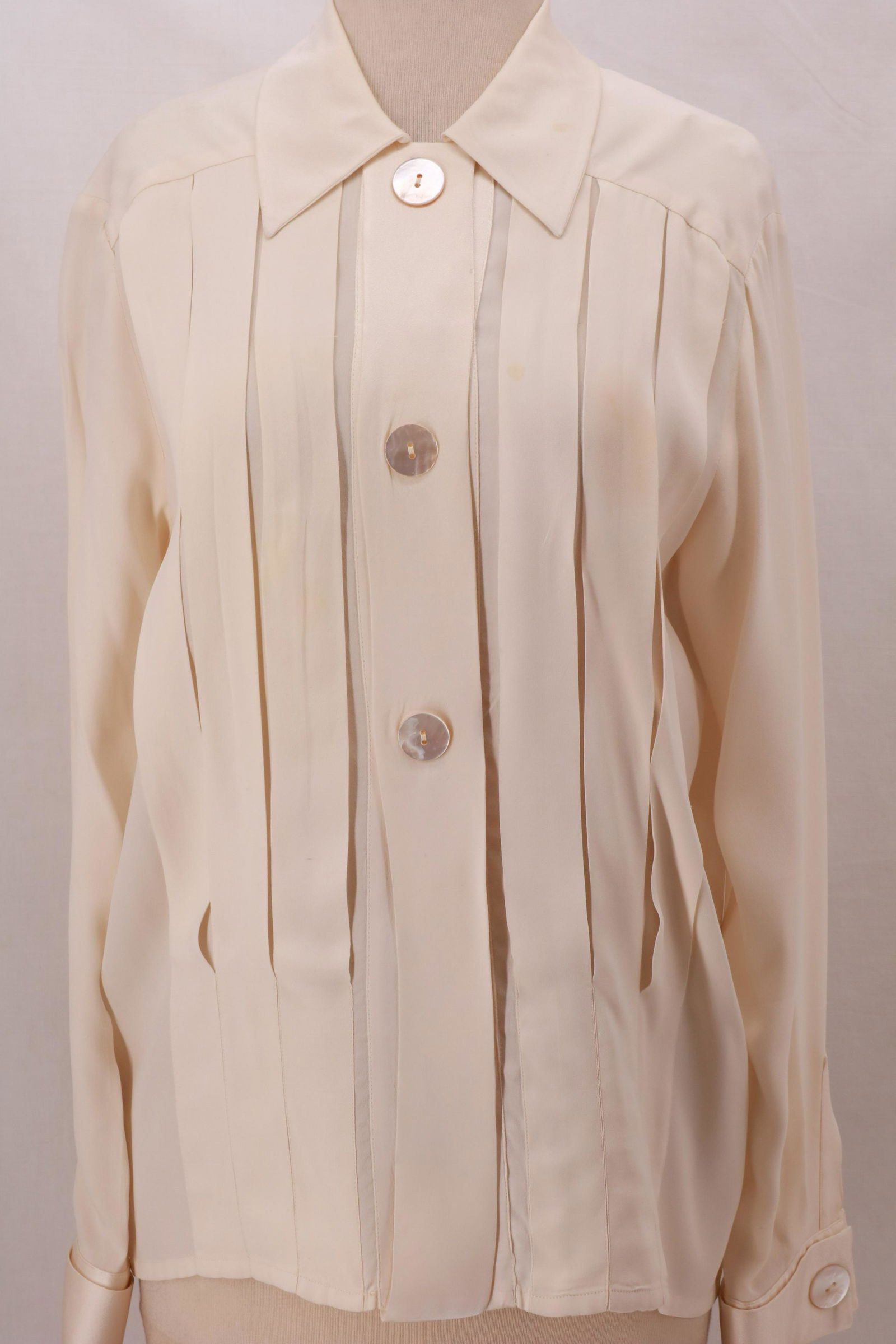 Vintage BURBERRY'S Cream Silk Blouse (1 of 11)