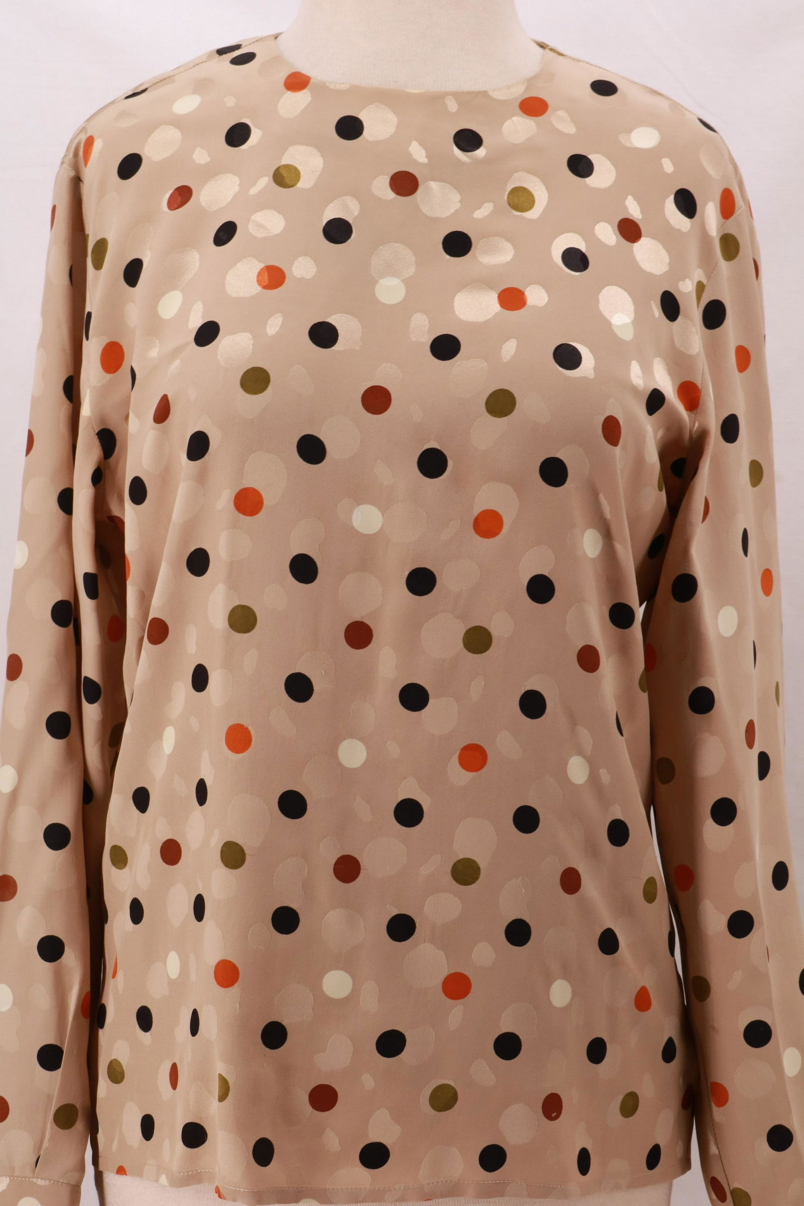 Vintage BURBERRY'S Silk Jacquard Polka Dot Blouse (1 of 11)