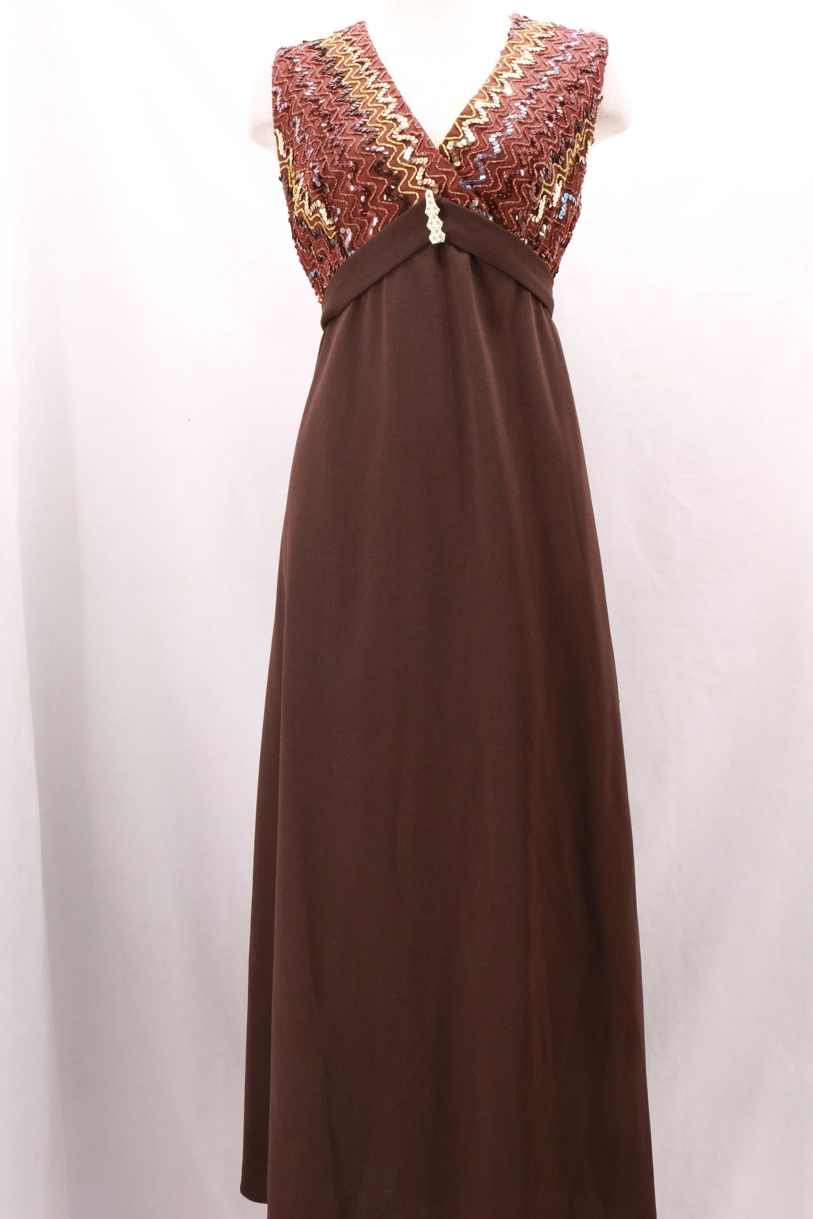 Vintage 1970's Sequin Top Maxi Dress (1 of 8)