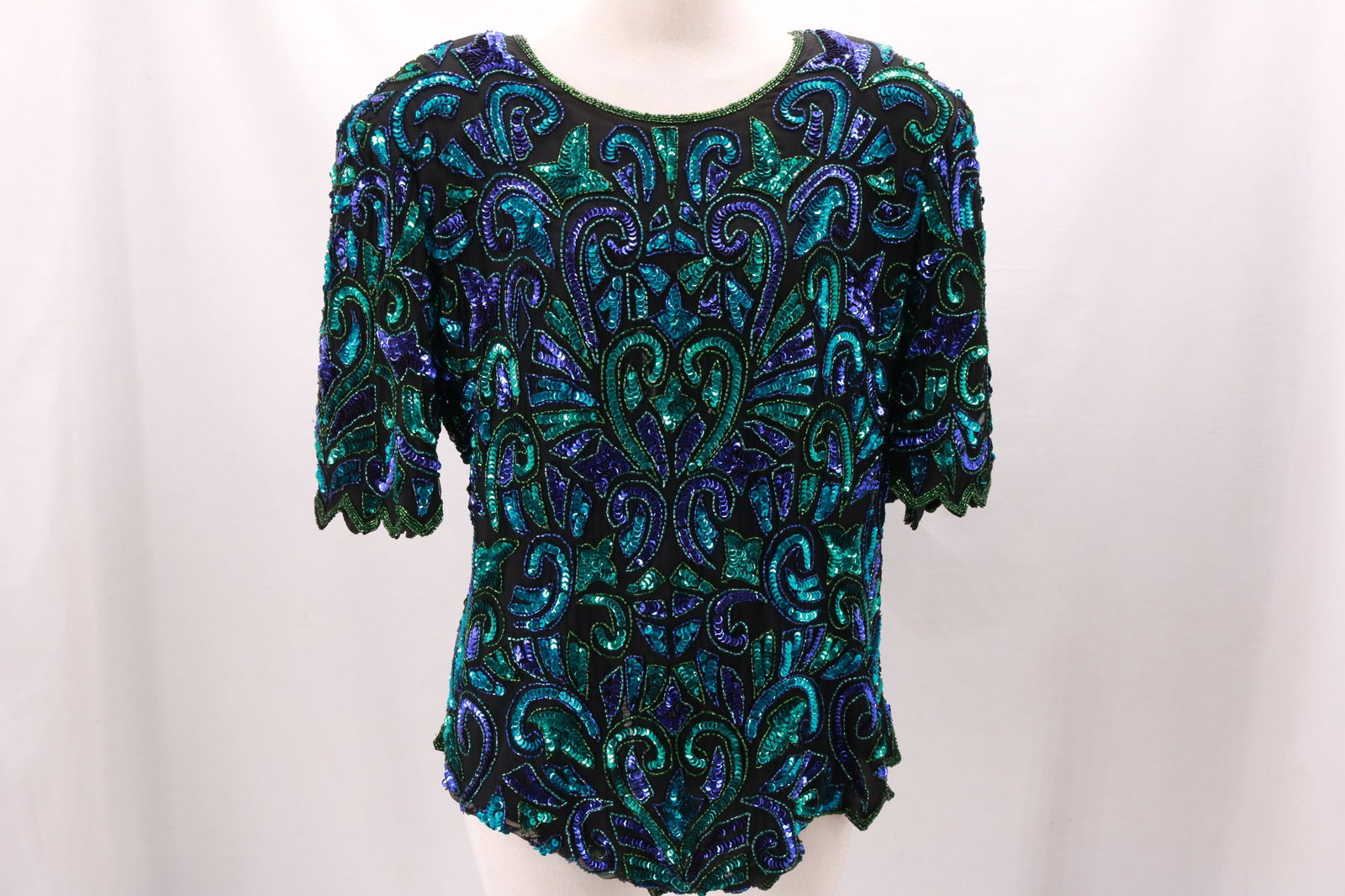 Vintage 1980's LAURENCE KAZAR Black Silk Beaded (1 of 9)