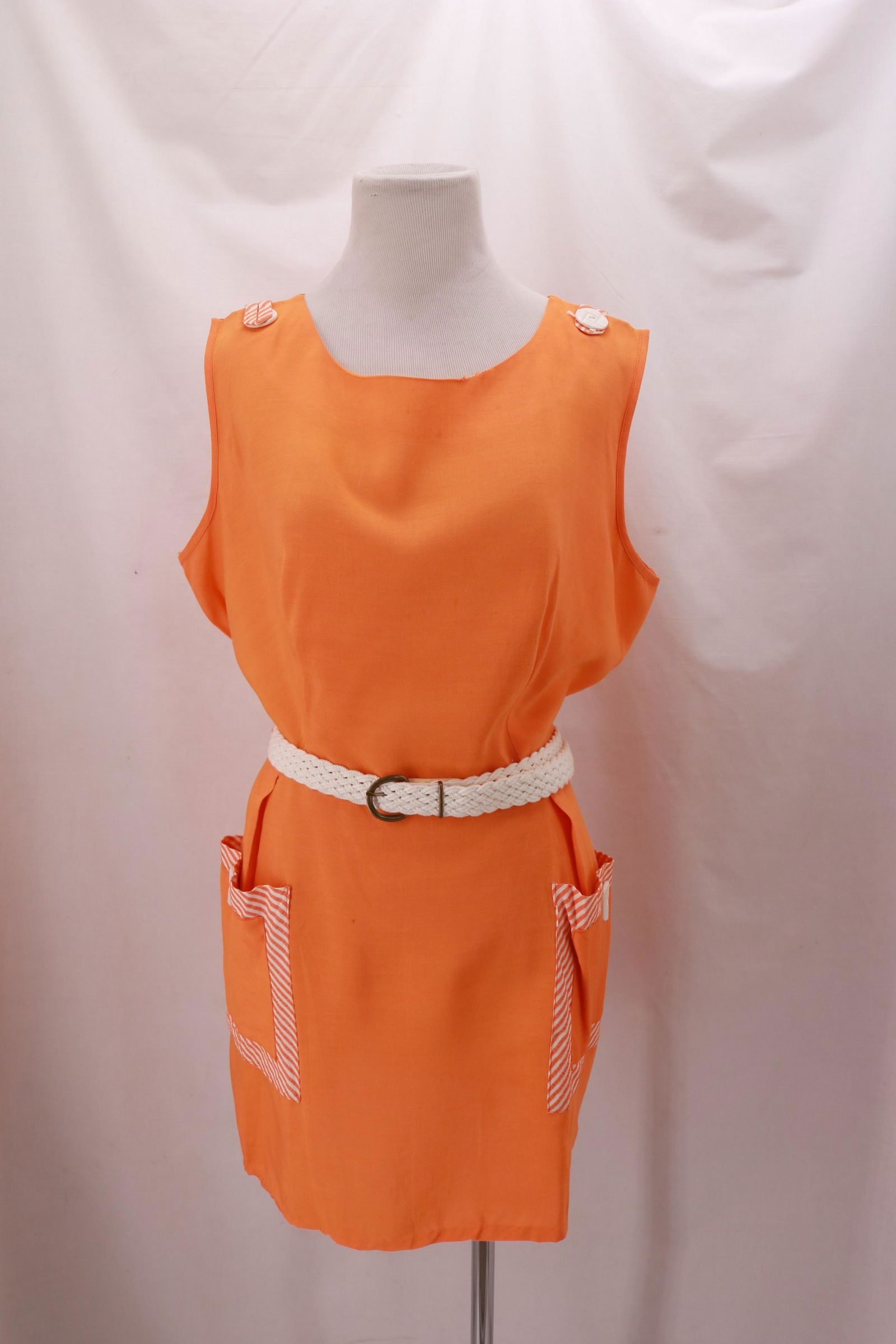 Vintage 1960's  Bright Orange Mini Dress (1 of 6)
