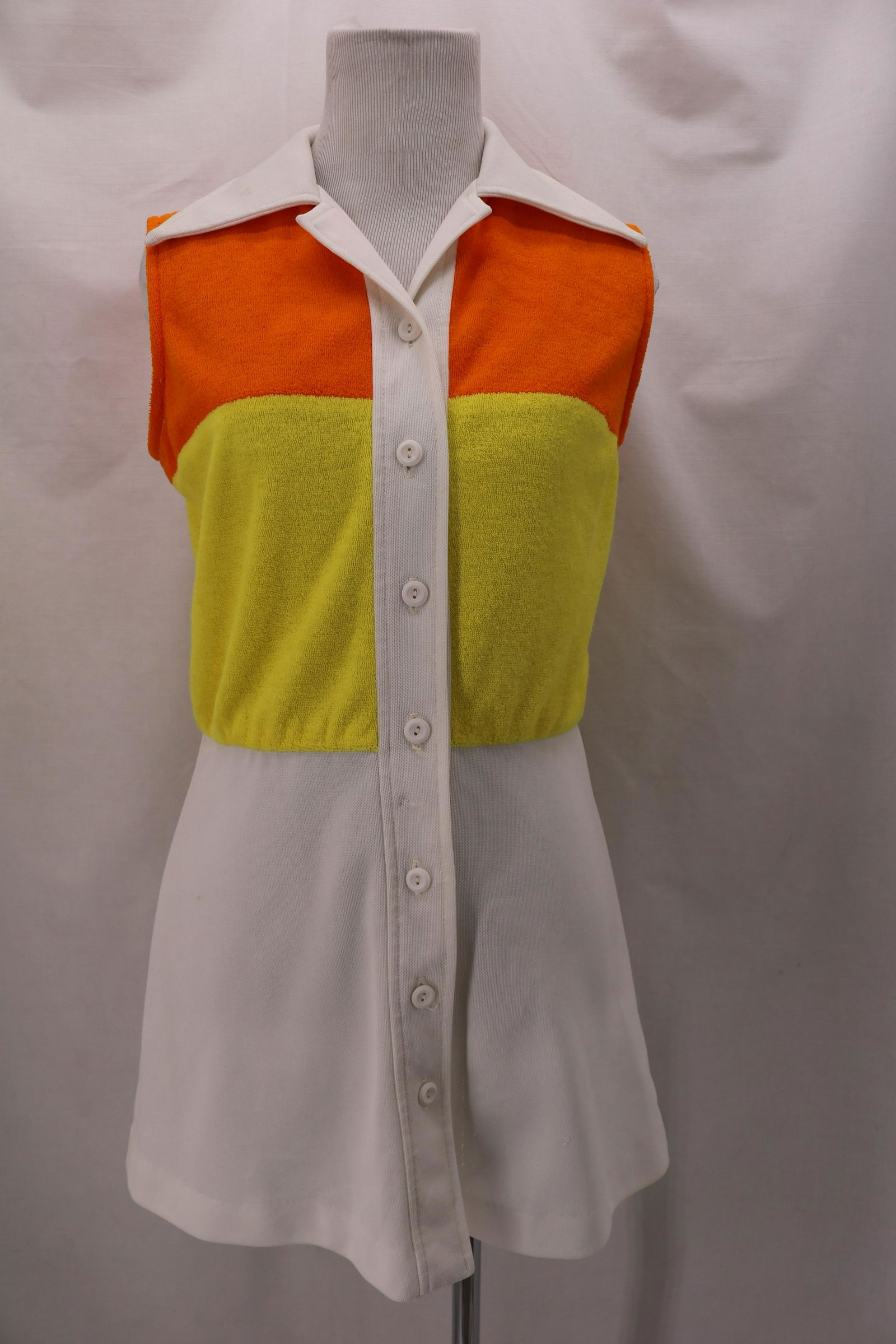Vintage 1960's Terry Cloth Top Color Block Tennis Dress (1 of 6)