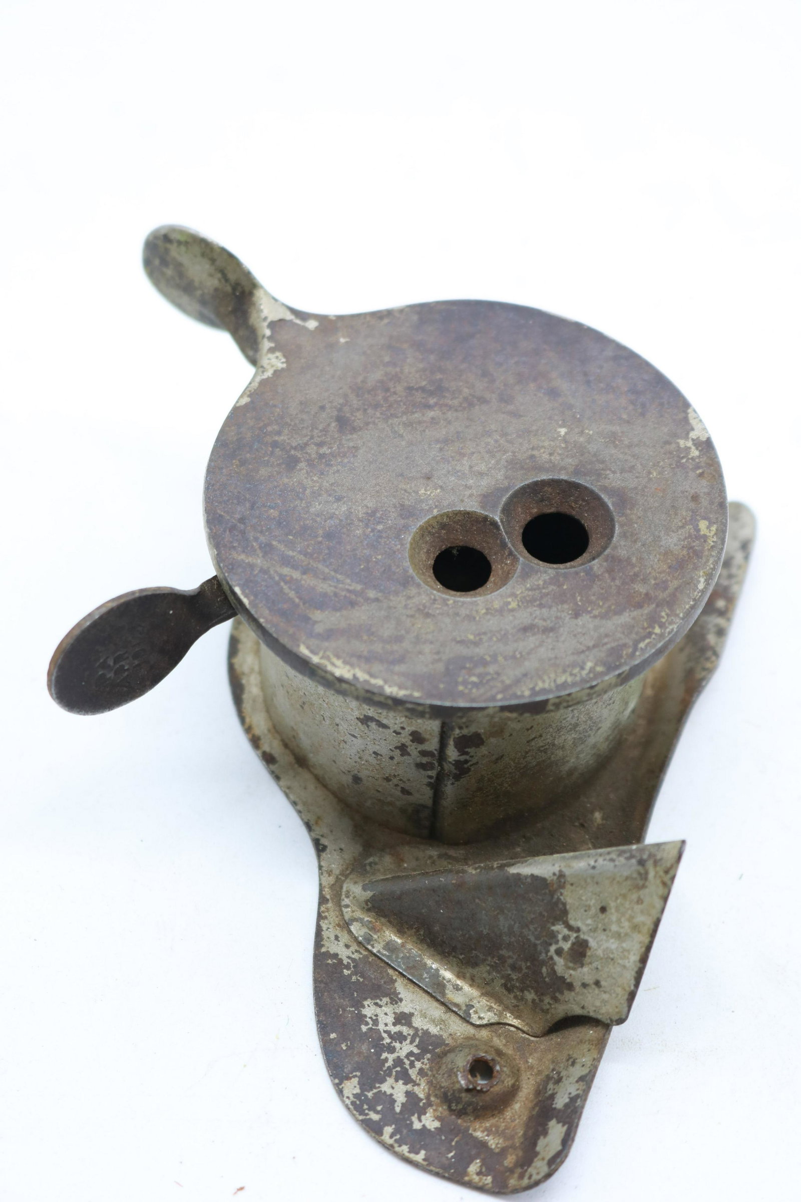 Antique Cigar Cutter Dated 1912: Great piece and over 100 years old Measures 4" at the widest point on the mounting plate. 2" in diameter across the top.