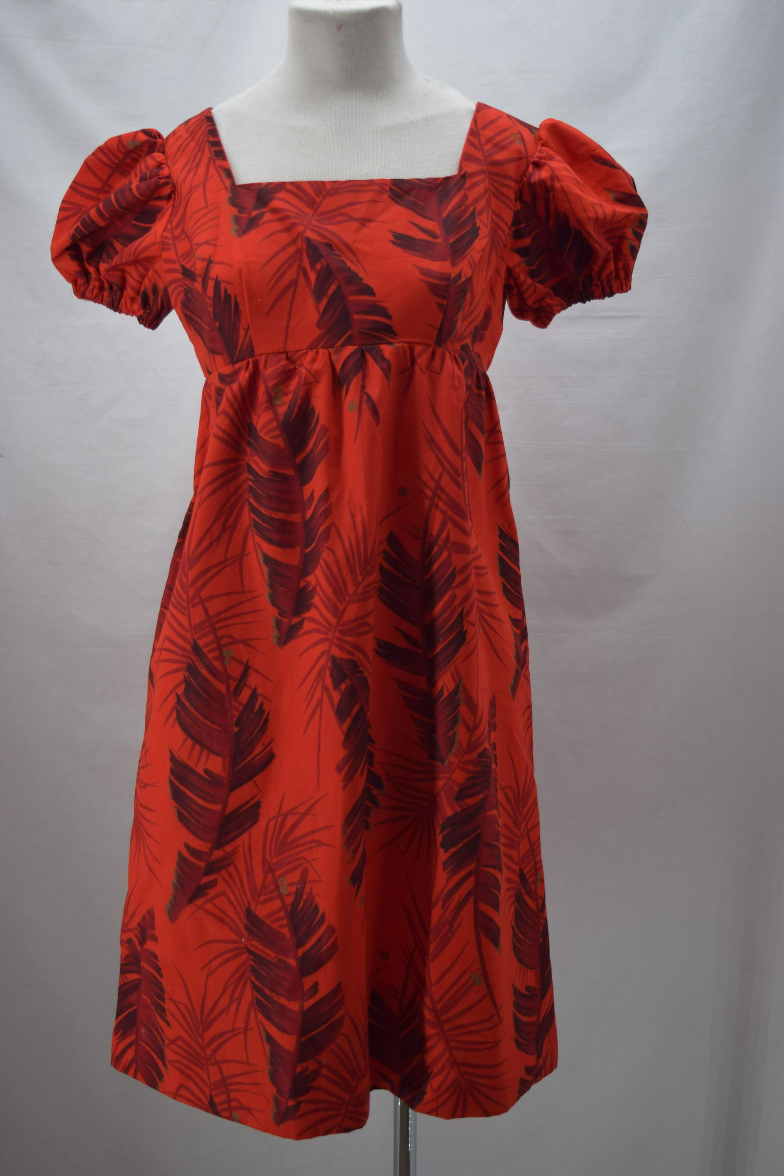Vintage 1960's Hawaiian Red Cotton Print Summer Dress (1 of 5)