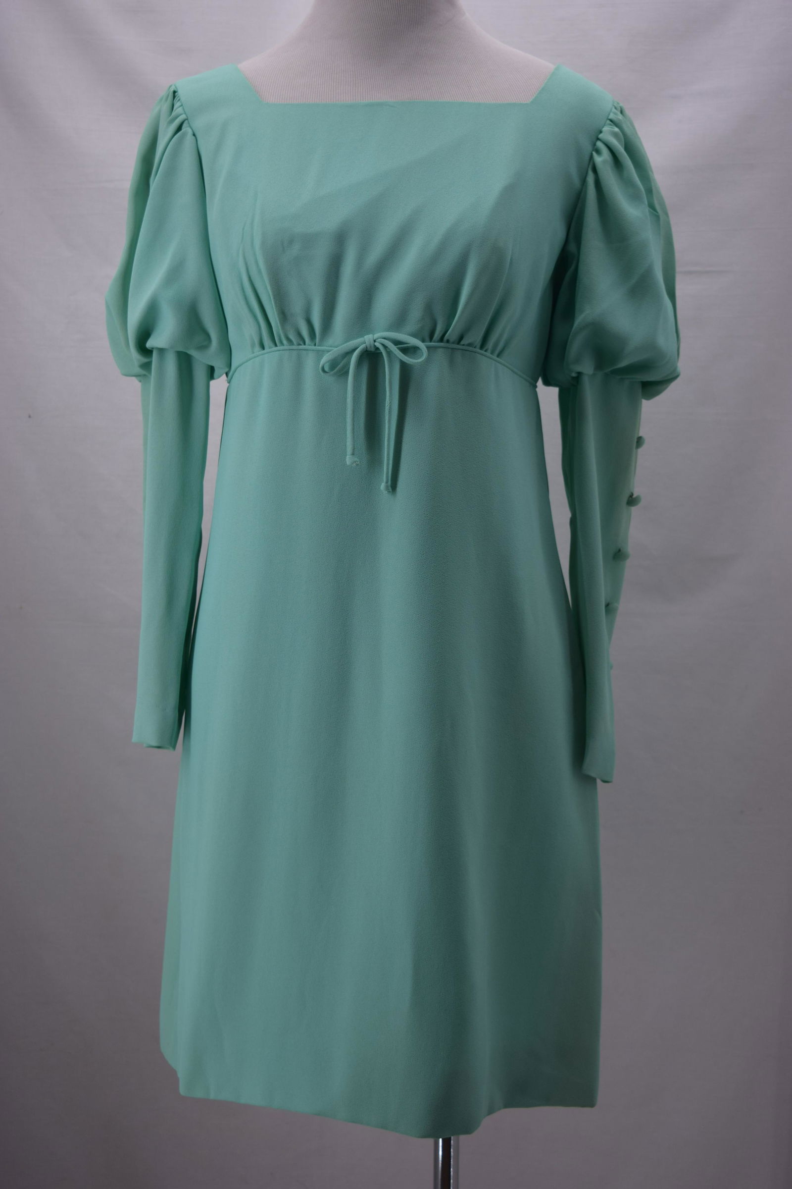 Vintage 1960's Juliet Style Mint Green Mini Dress (1 of 7)