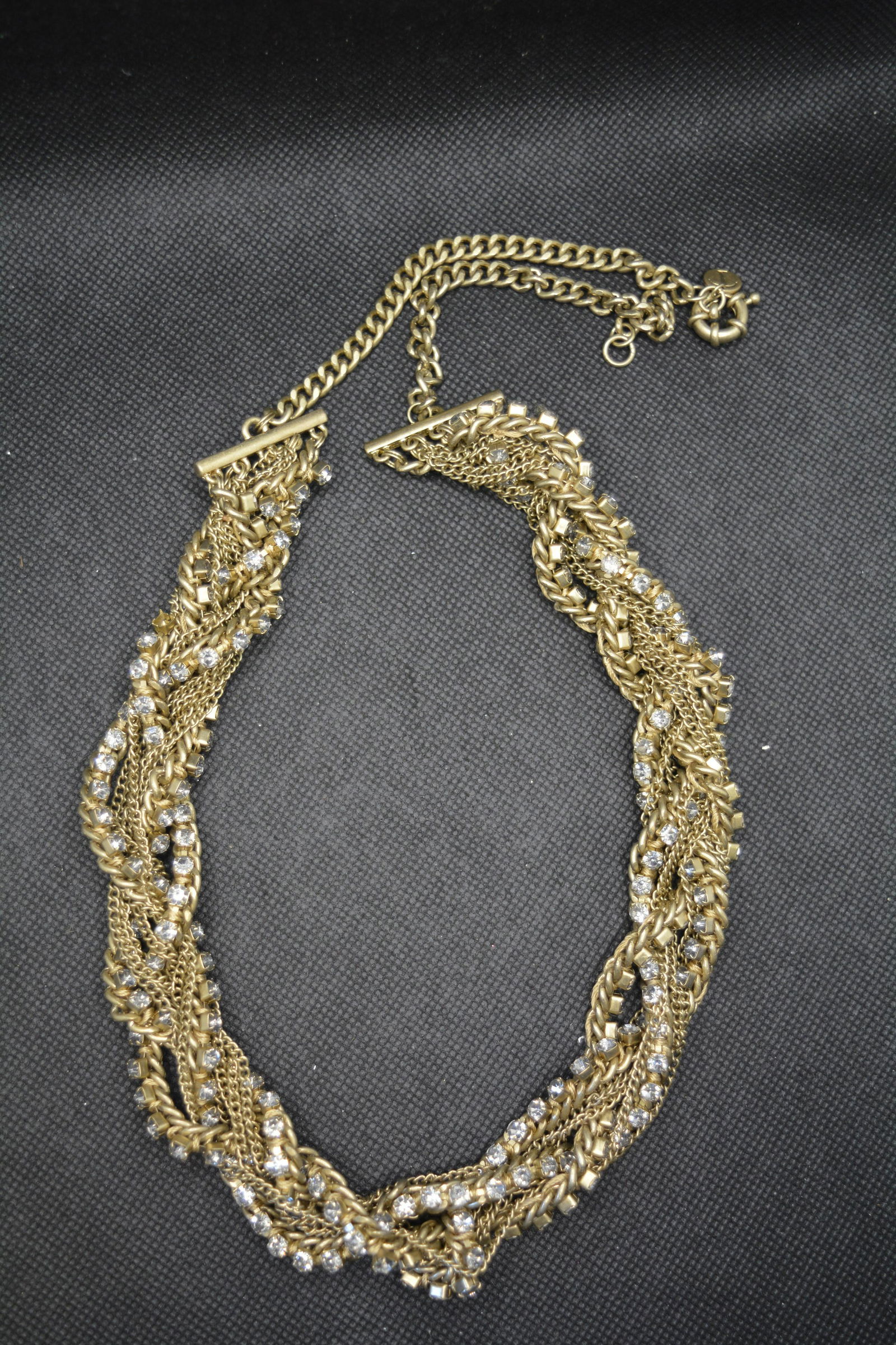 Large Vintage Twisted Gold Tone Strand Necklace with (1 of 2)