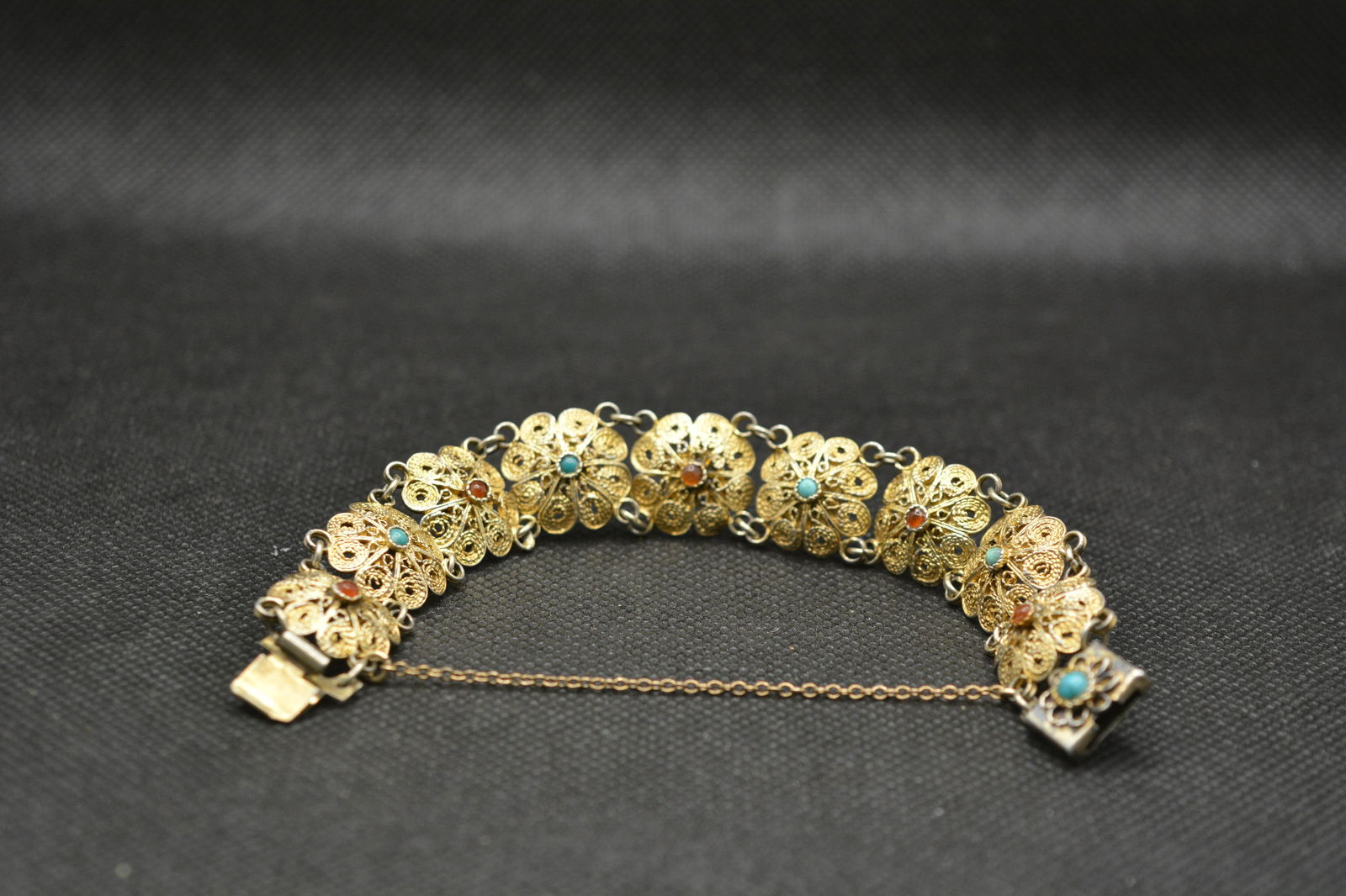 Vintage Israel Gold Plated Sterling Bracelet with (1 of 2)