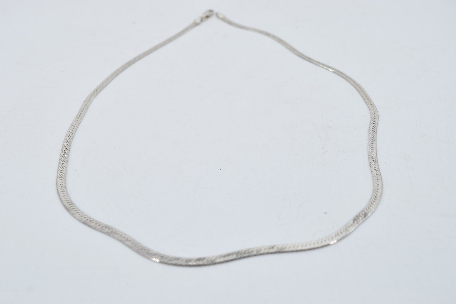 Sterling Silver Herringbone Chain Necklace, Italy (1 of 6)