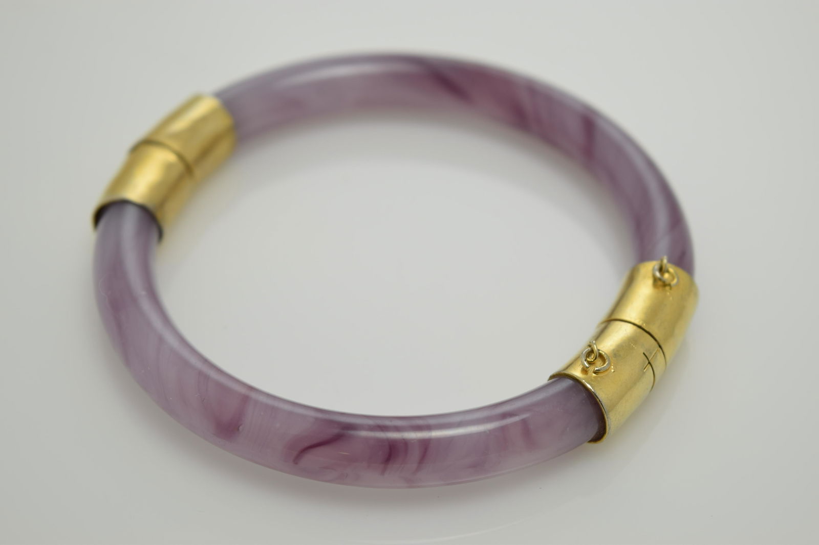 Vintage Purple Jade Stone Bangle Bracelet (1 of 4)