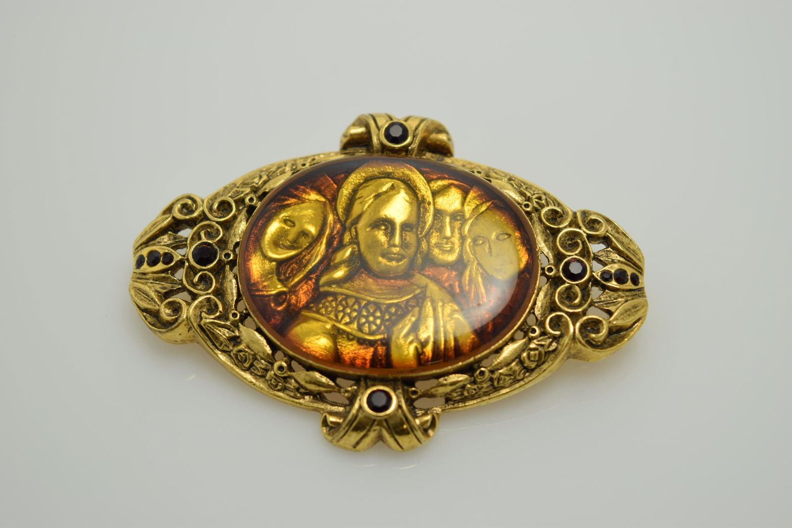 Vintage Religious Brooch, The Vatican Library (1 of 6)