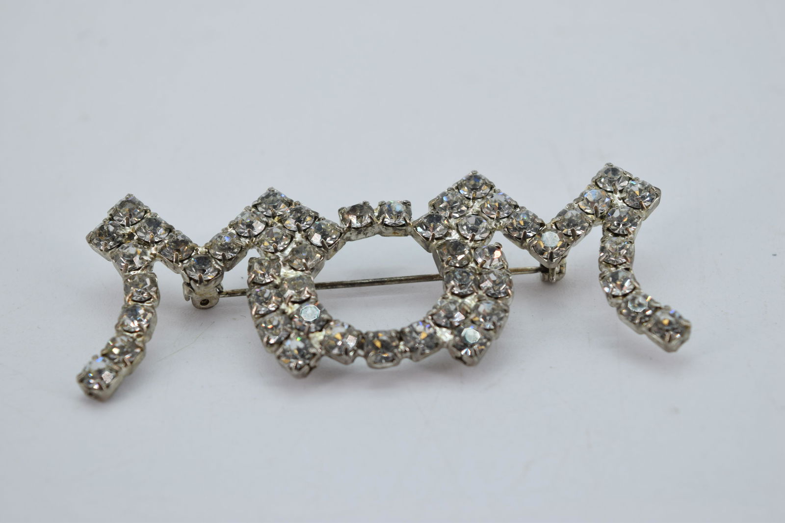 Vintage Rhinestone "MOM" Brooch (1 of 6)
