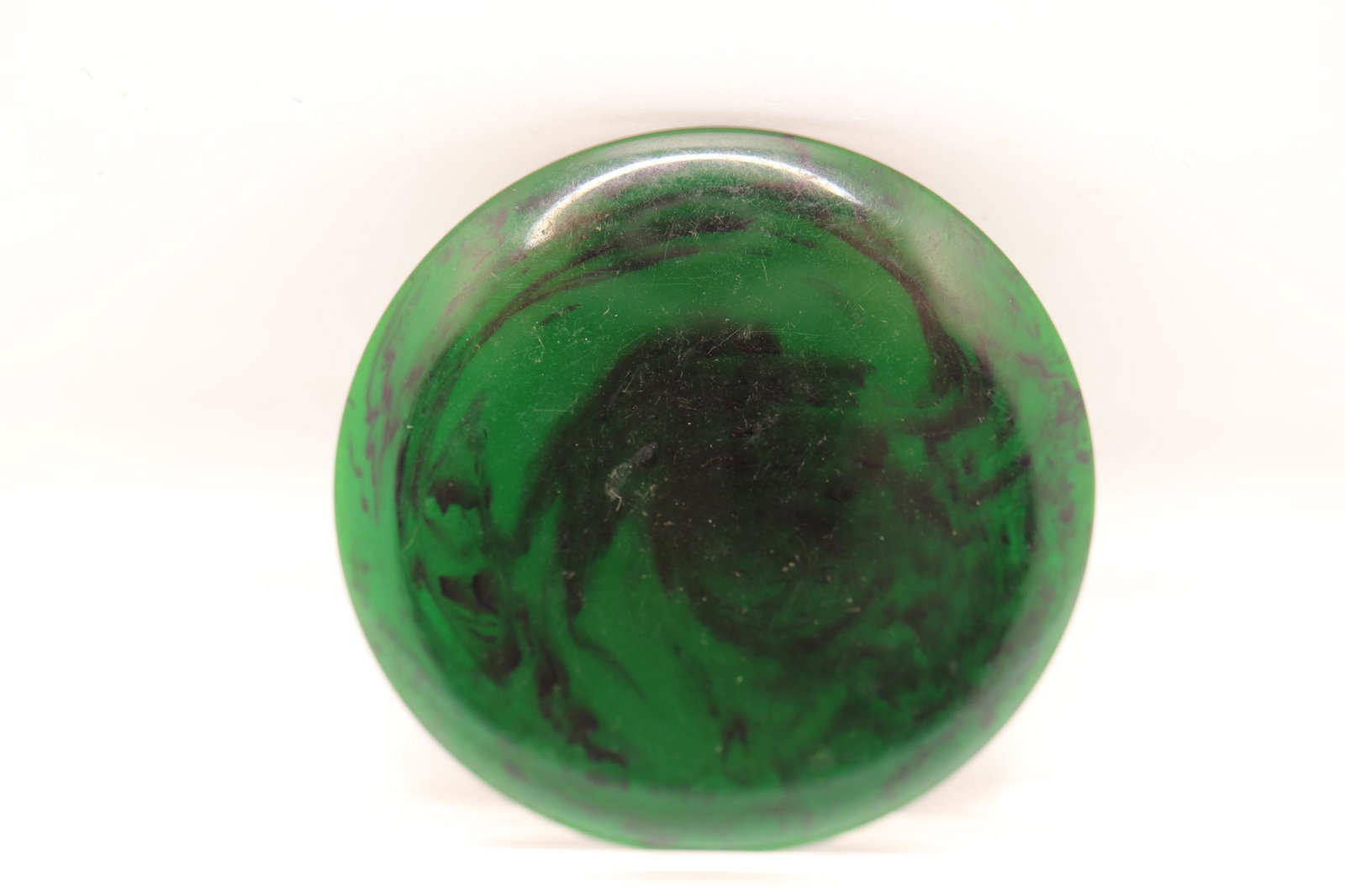 Large Vintage 2 inch Bakelite Button, Rare Color,: nice large green black Bakelite button from 1940's, 2 inch wide
