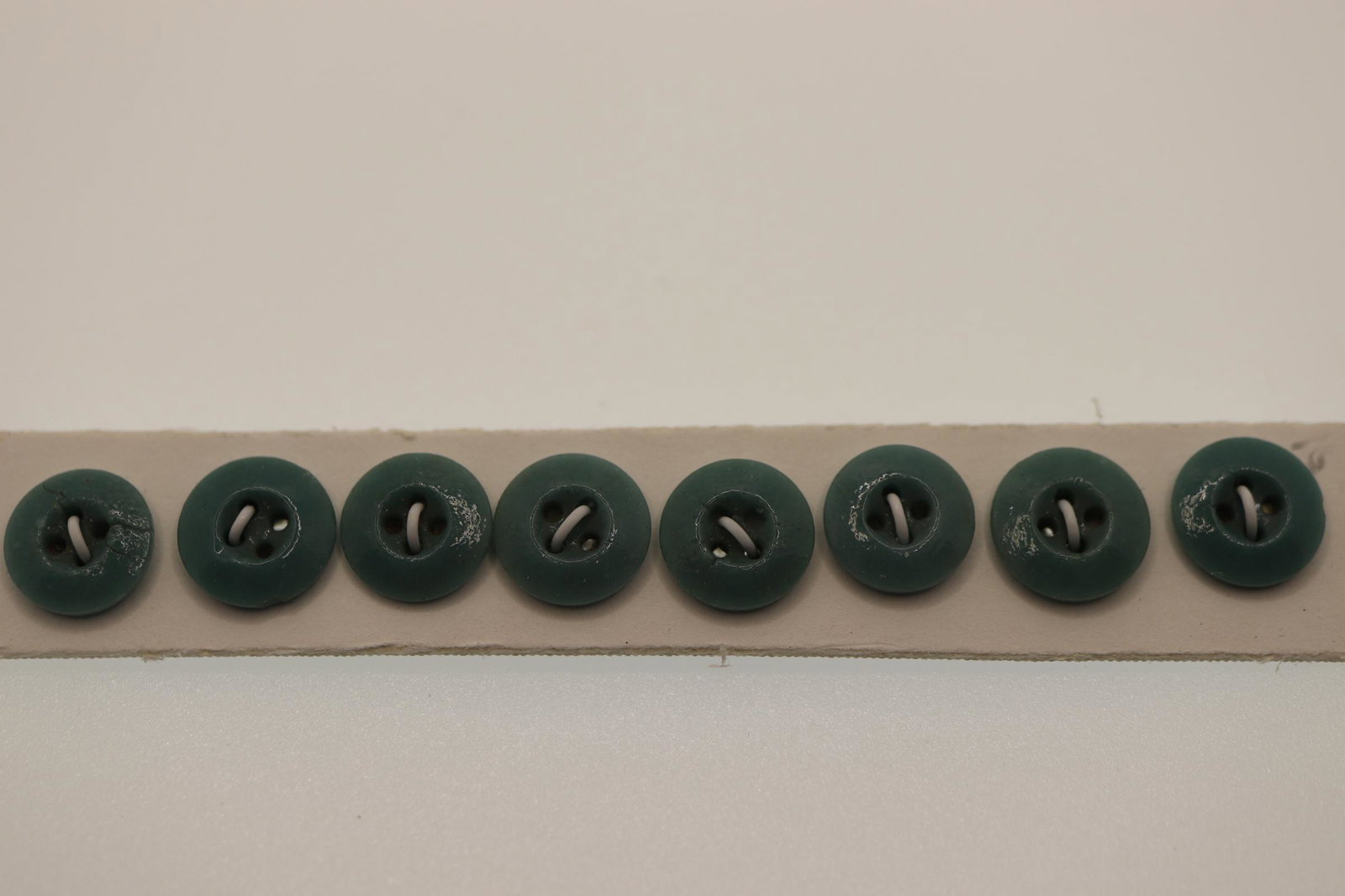 Set of 8 Rare Color Green China's/Porcelain Buttons,: circa 1880 or older, rare color, set of 8 china's 1/4 inch