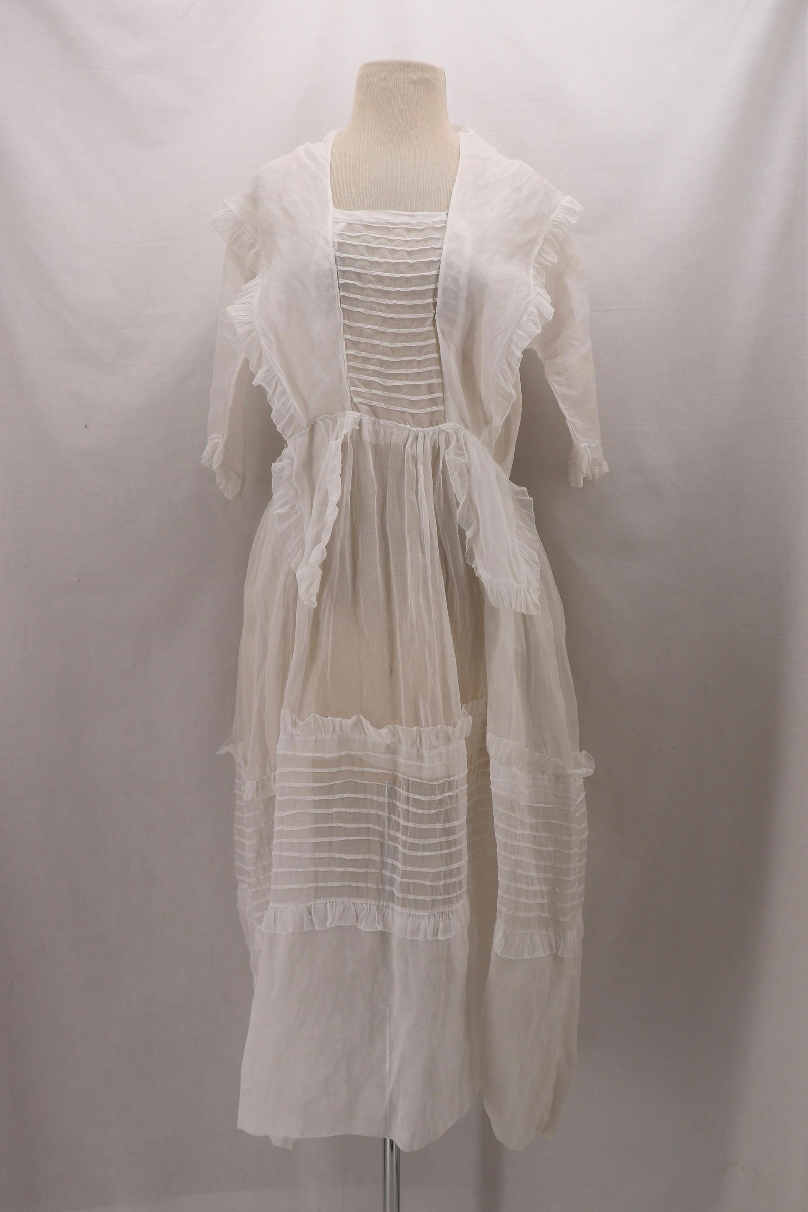 Vintage 1920 White Organza Tea Dress (1 of 9)