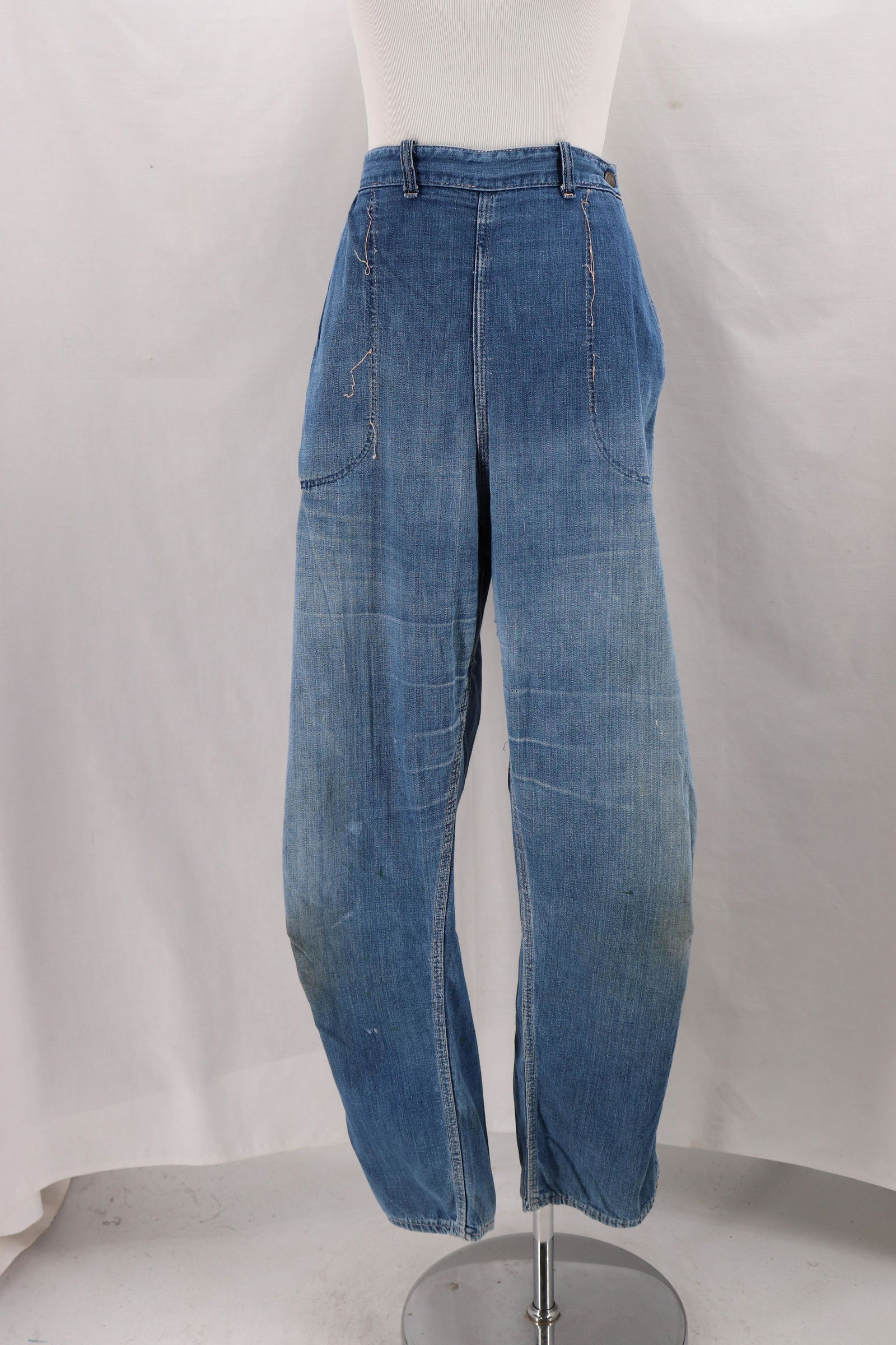 Vintage 1950's Women's,  High Waist Denim Jeans (1 of 10)
