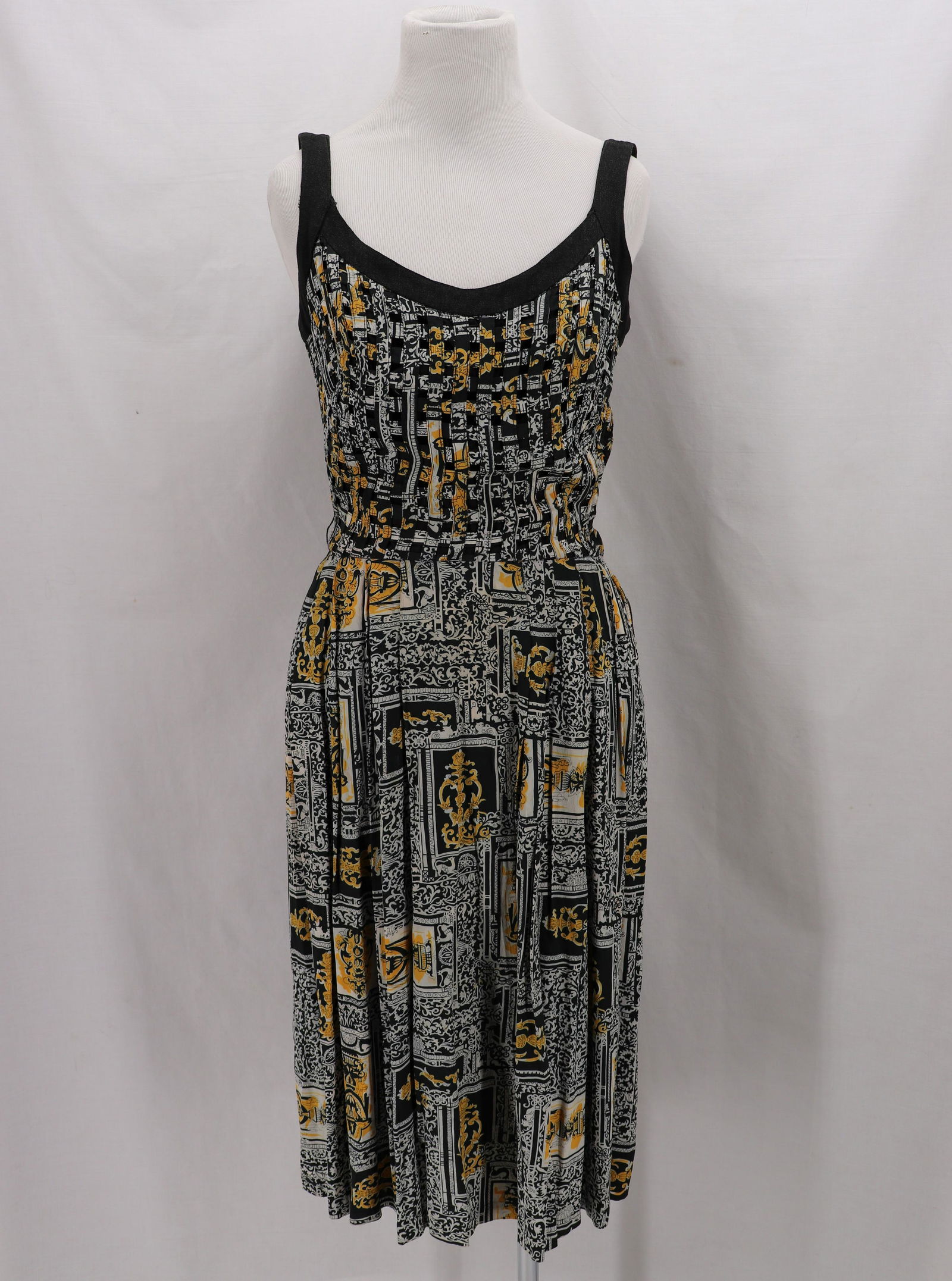Vintage 1950's Rayon Novelty Print Dress (1 of 6)