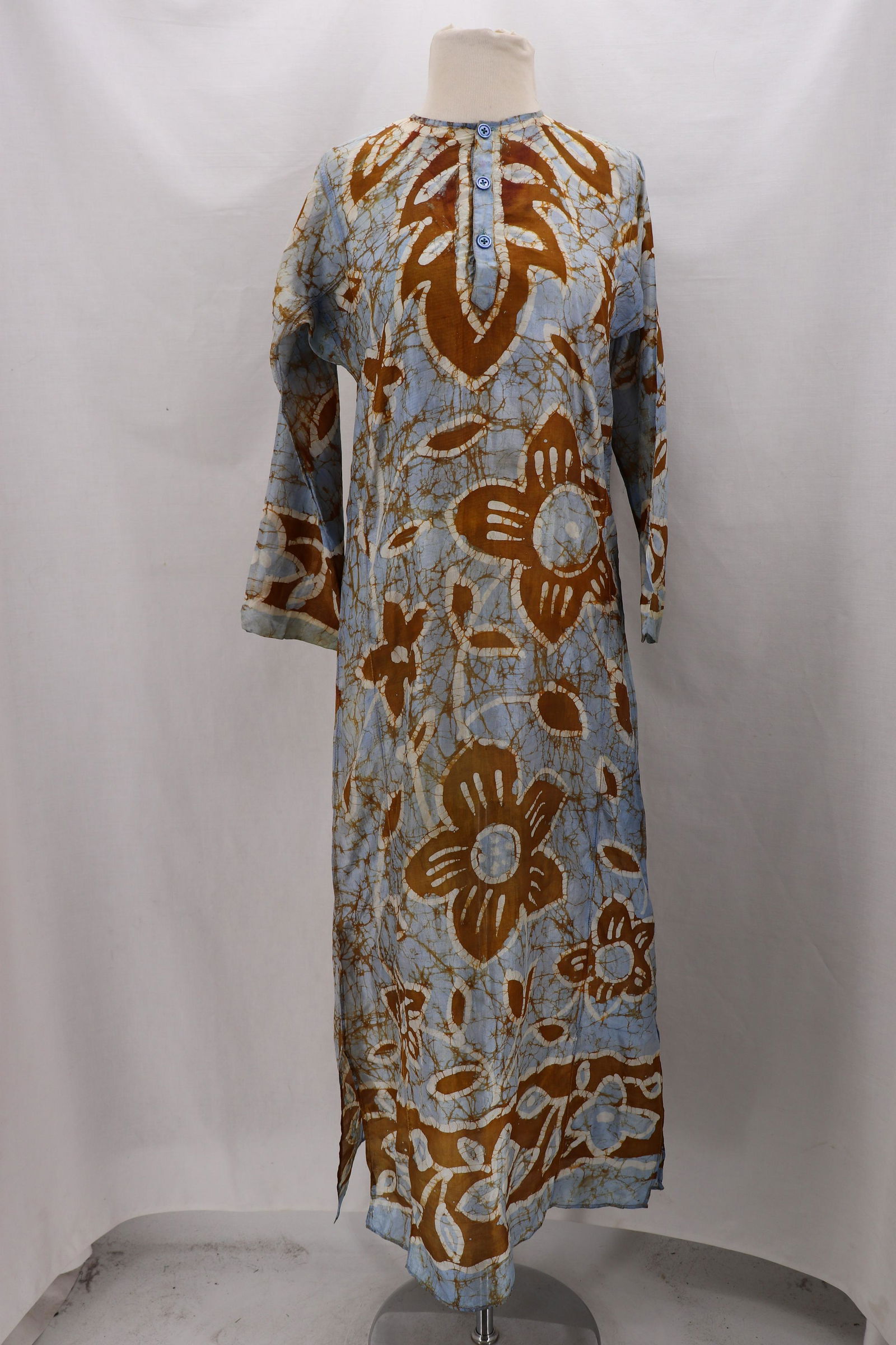 Vintage 1960's Silk Batik Print Caftan (1 of 8)