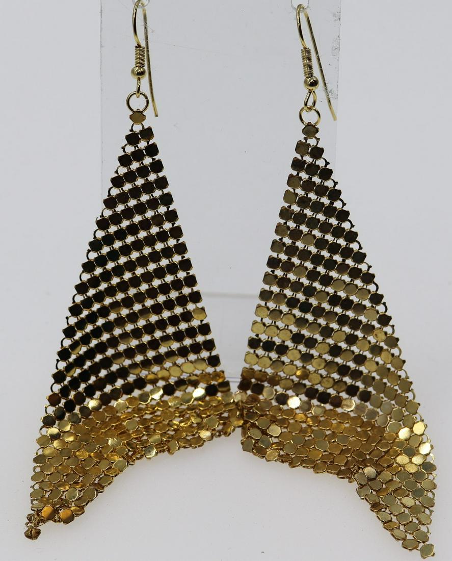 Vintage Gold Tone Whiting & Davis Mesh Earrings (1 of 4)