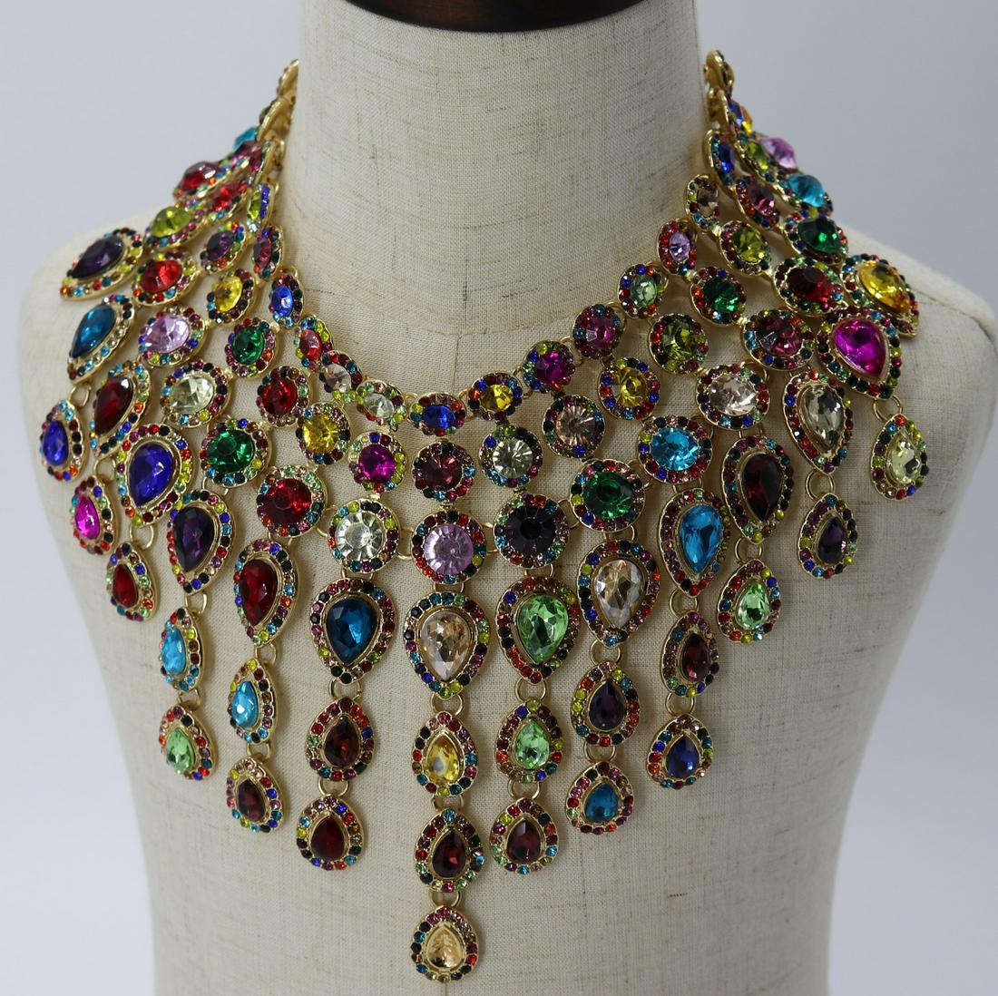 Stunning Colorful Statement Bib Necklace by Natasha (1 of 5)