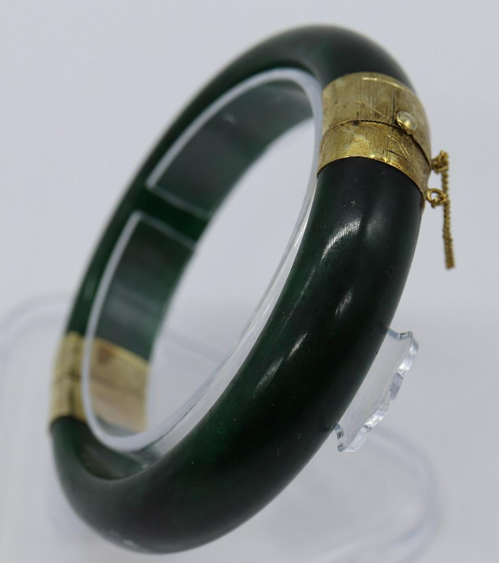 Vintage Gold Filled Dark Jade Tone Bangle (1 of 6)