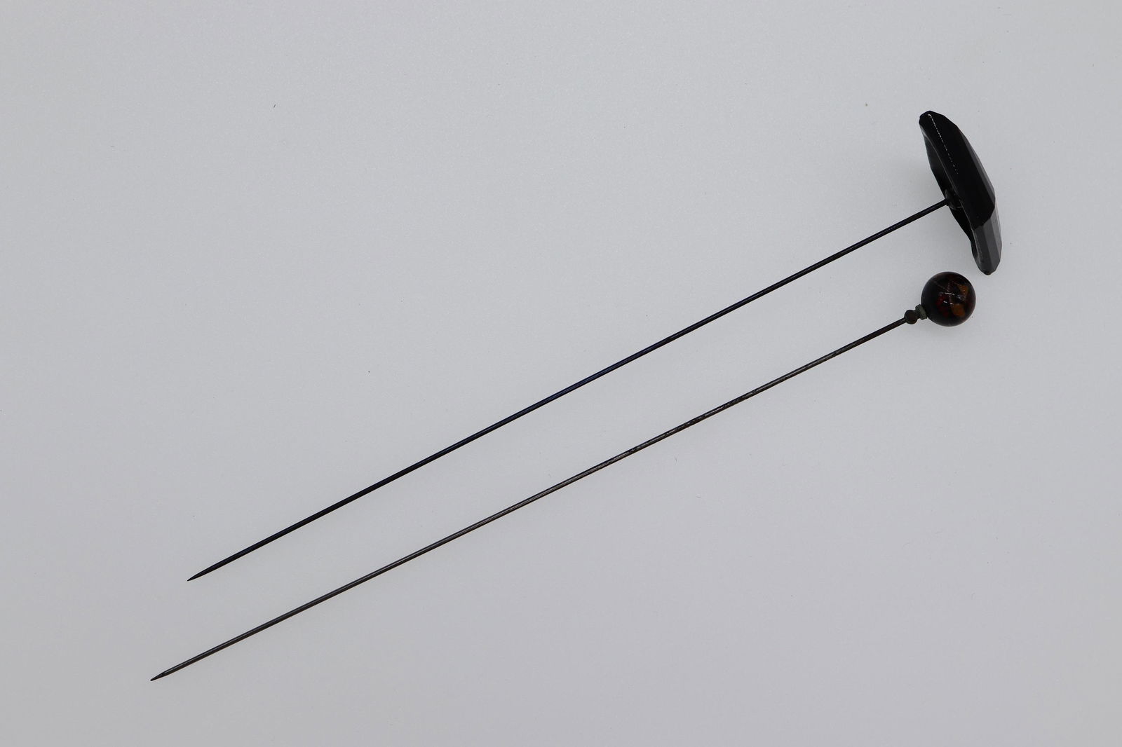 Victorian Art Glass & Black Jet Hat Pins (1 of 6)