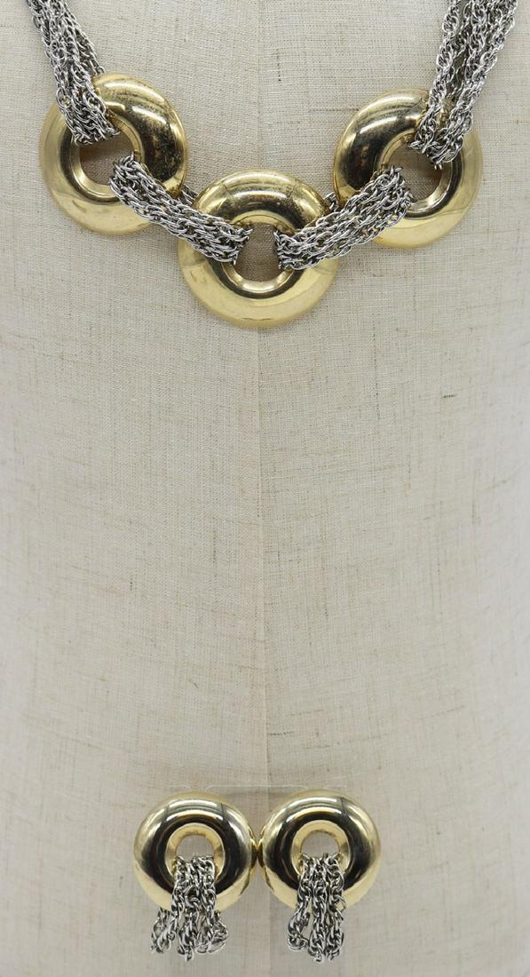 Vintage Gold & Silver Tone Multi Chain Necklace with (1 of 12)