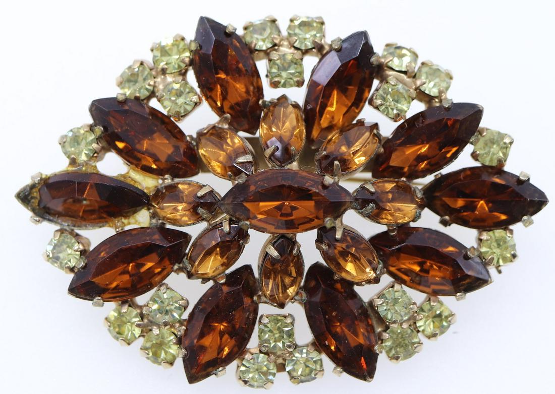 Large Vintage Faceted Crystal Stone Brooch (1 of 4)