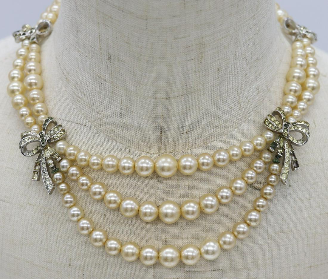 Vintage Signed Boucher Pearl Beaded Necklace (1 of 11)