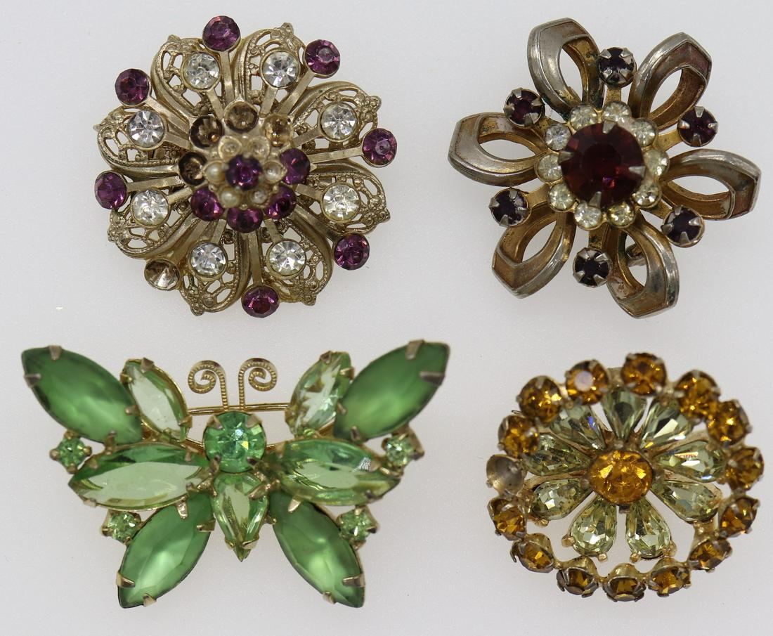 Lot of 4 Faceted Stone Brooches (1 of 16)