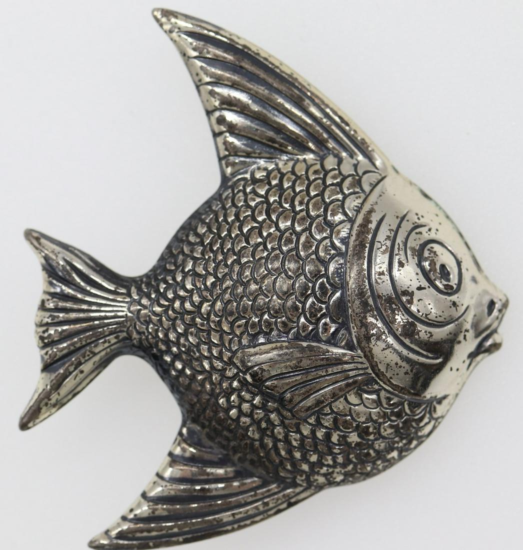 Vintage Sterling Silver Fish Brooch signed CFO (1 of 4)