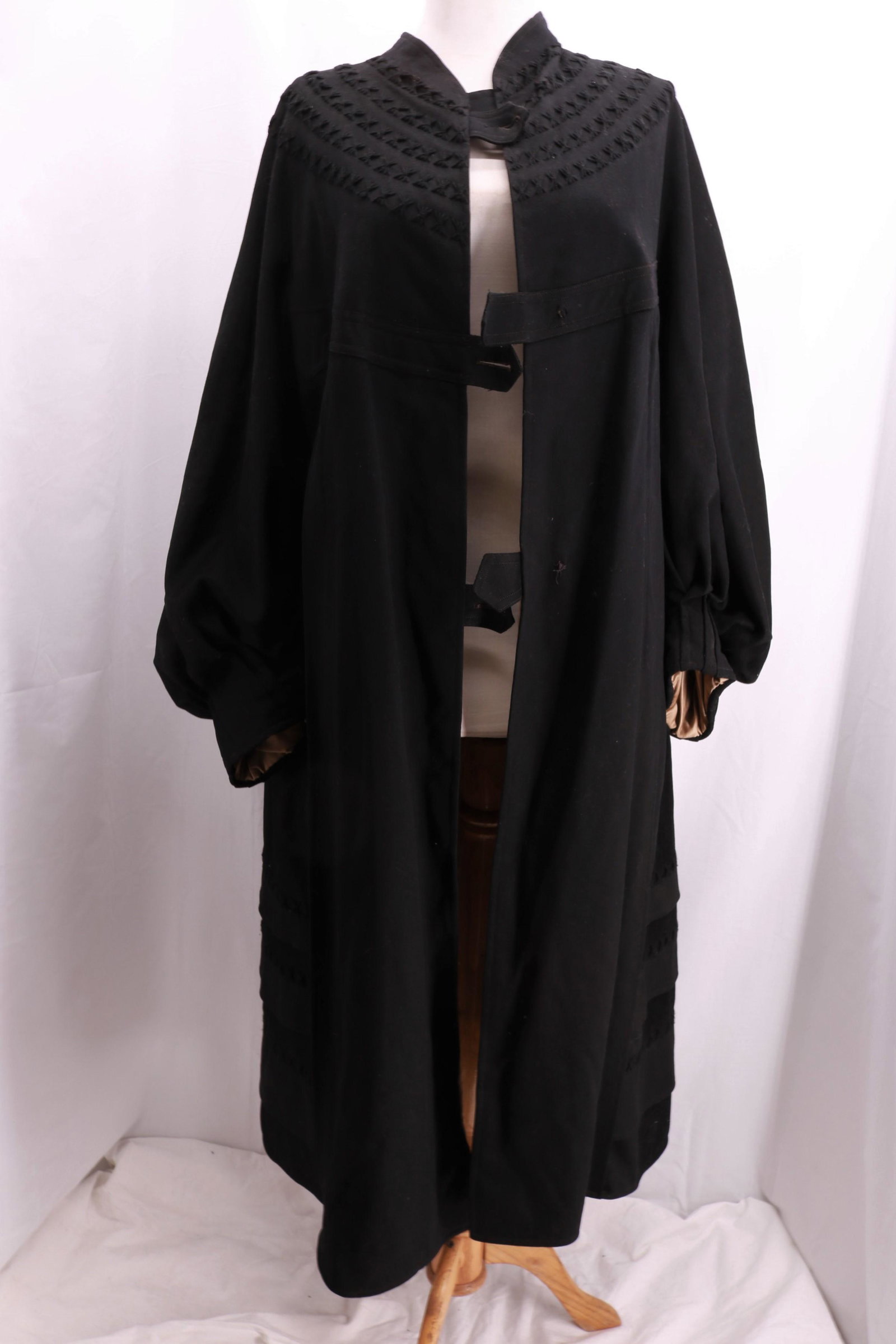 Antique 1900's Black Wool Coat With Bishop Sleeves (1 of 12)