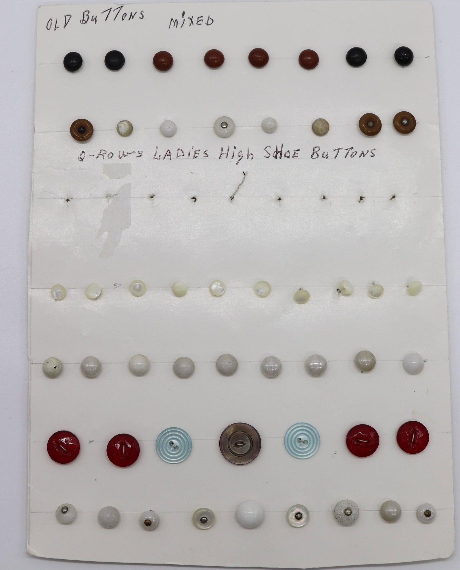 Lot of Vintage & Antique Buttons: nice lot of antique shoe buttons, red glass and other