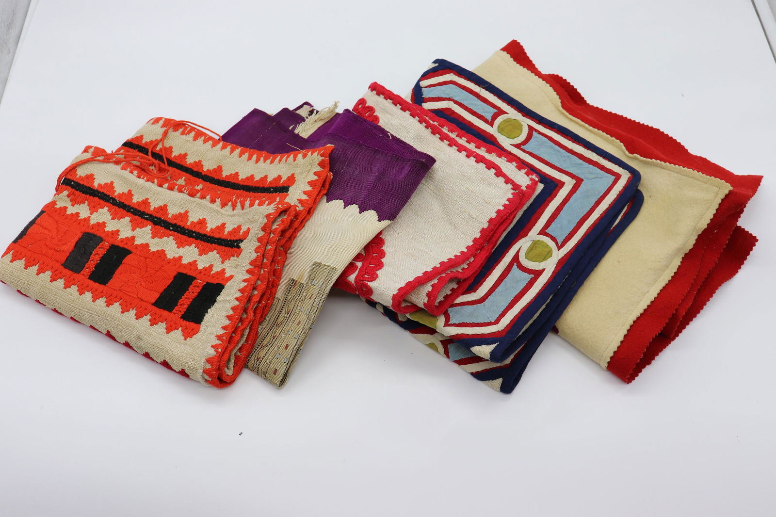 Lot of 5 Vintage Ethnic Fabric Squares (1 of 16)