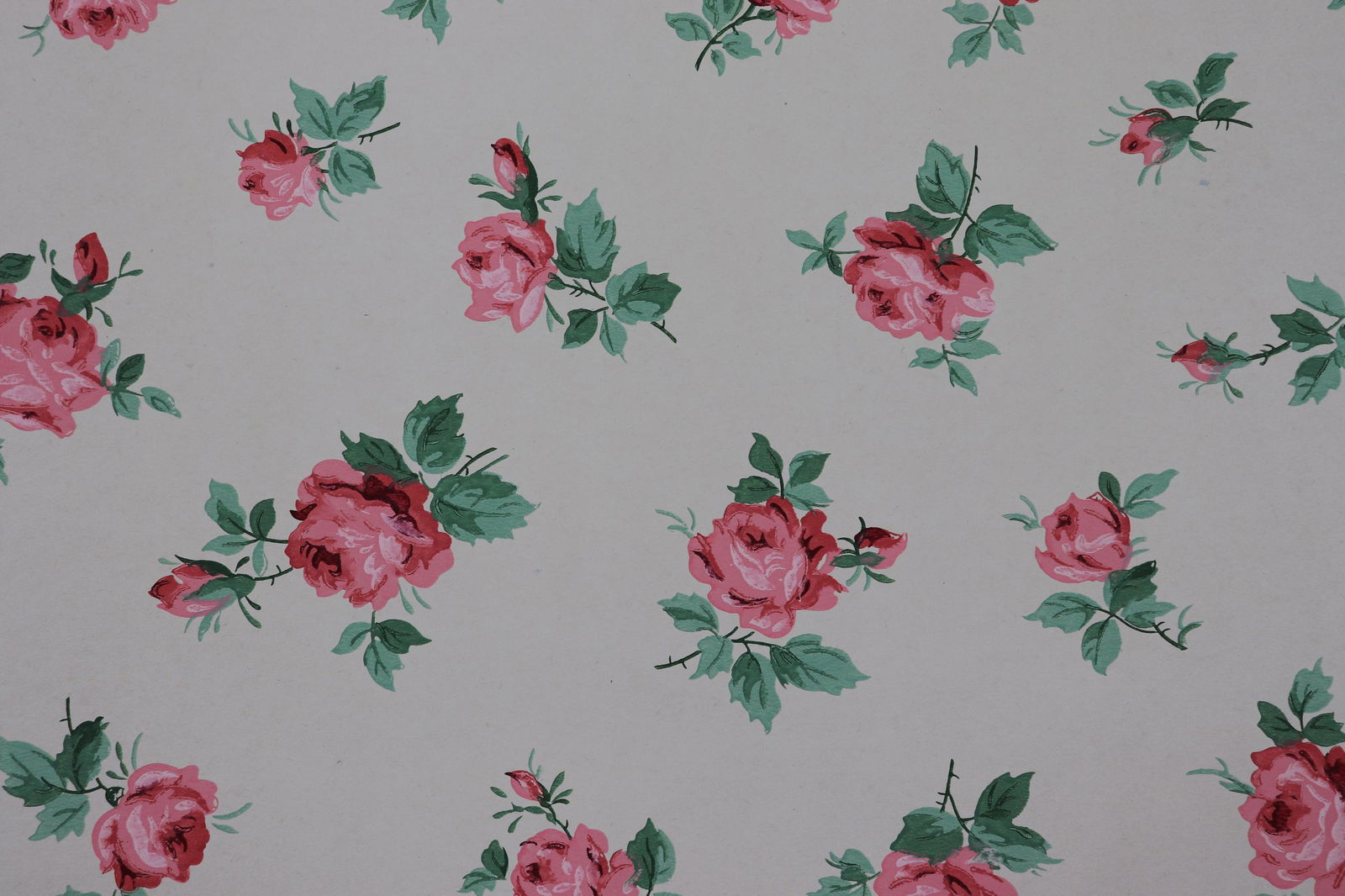 Vintage Roll 1940's Rose Print Wall Paper (1 of 7)