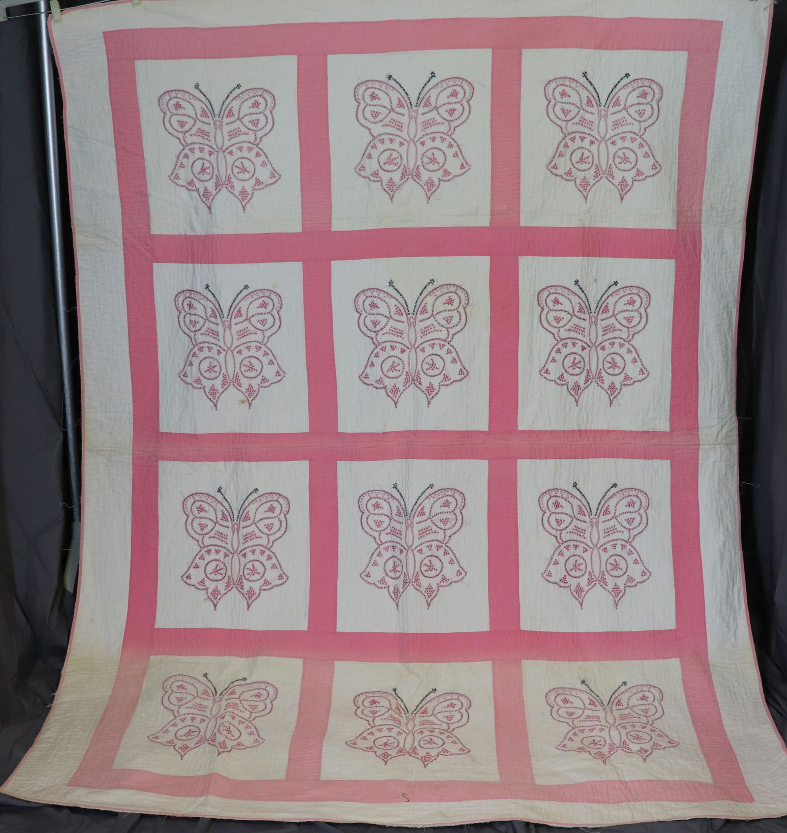 Vintage 1950's Butterfly Cross Stitch Quilt (1 of 17)