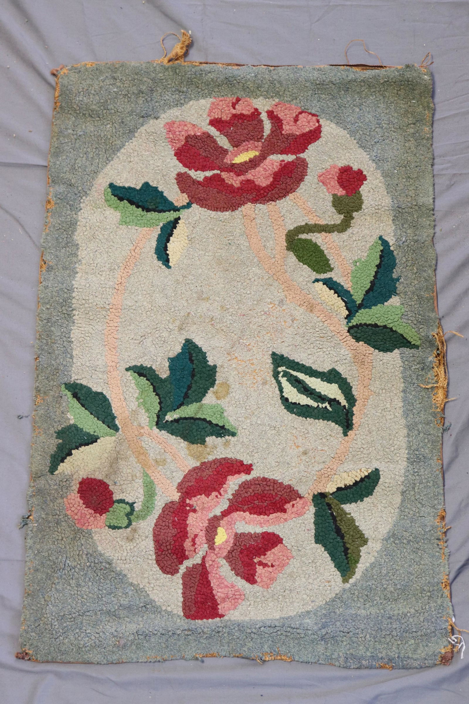 Vintage Hand Hooked Floral Rug (1 of 5)