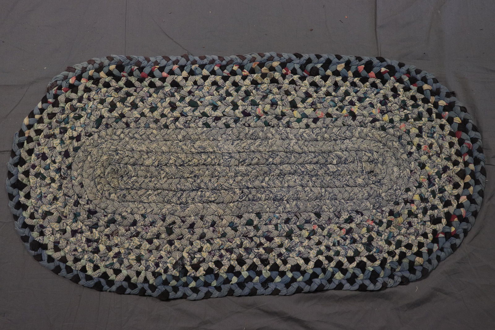 Vintage Wool Hand Braided Rug (1 of 6)