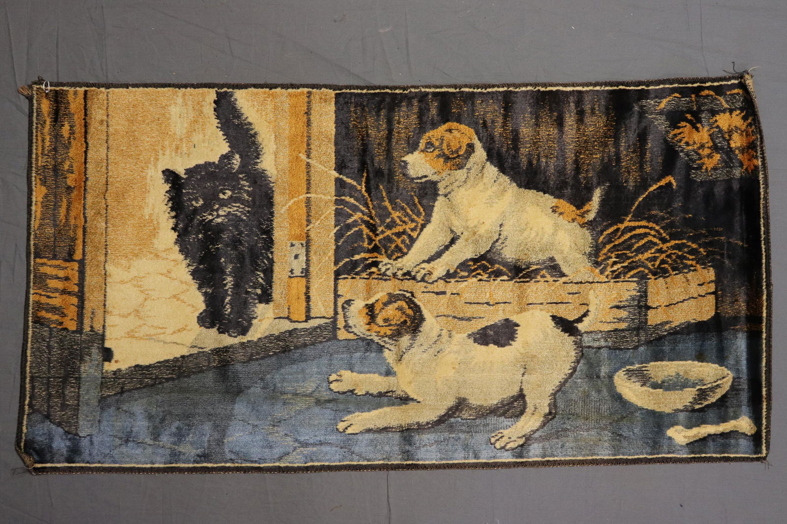 Vintage Made in Italy Velvet Cat & Dog Wall Hanging (1 of 6)